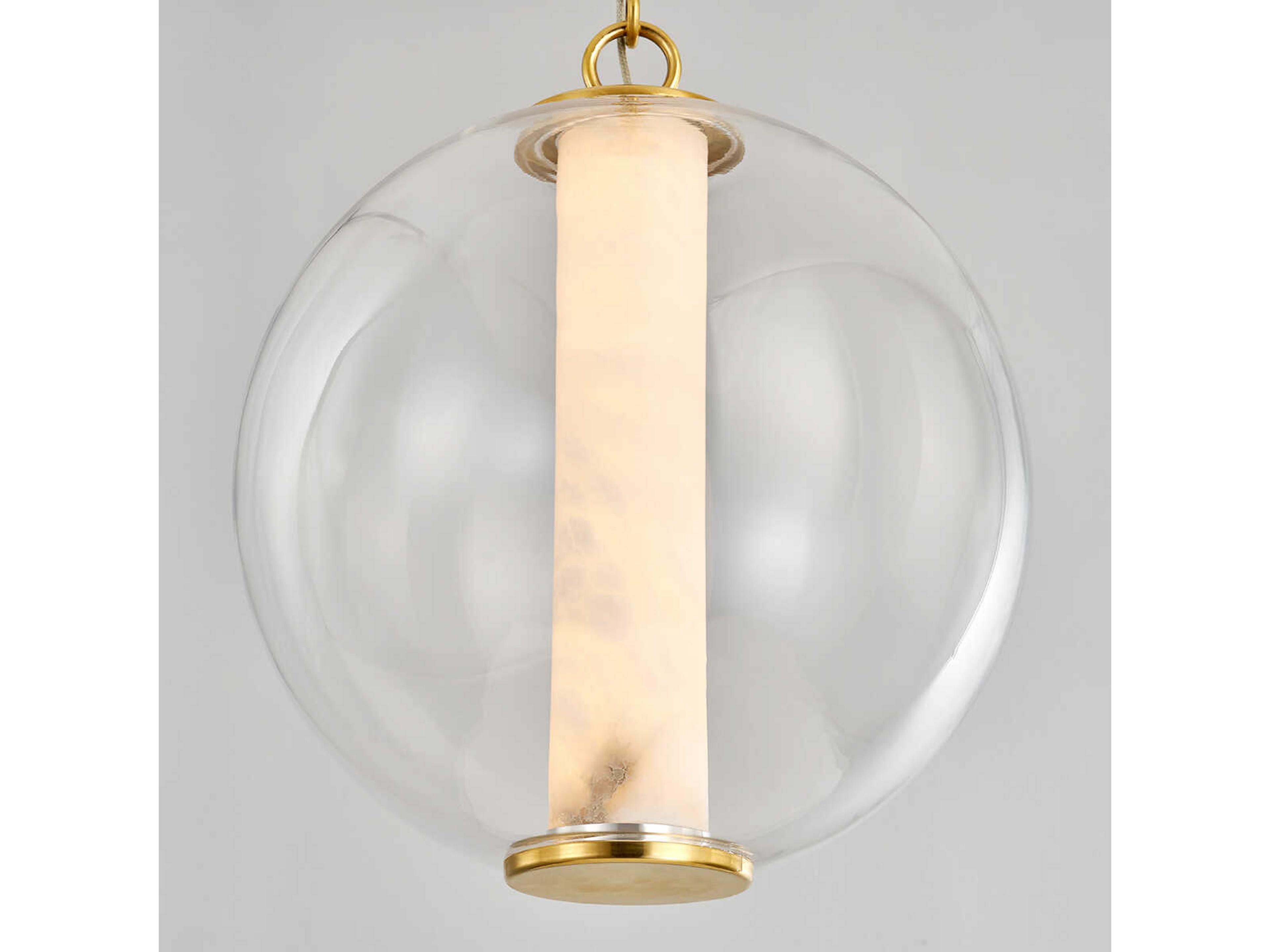 Corbett Lighting Pietra 1-Light Vintage Brass White Glass LED Globe Mini Pendant