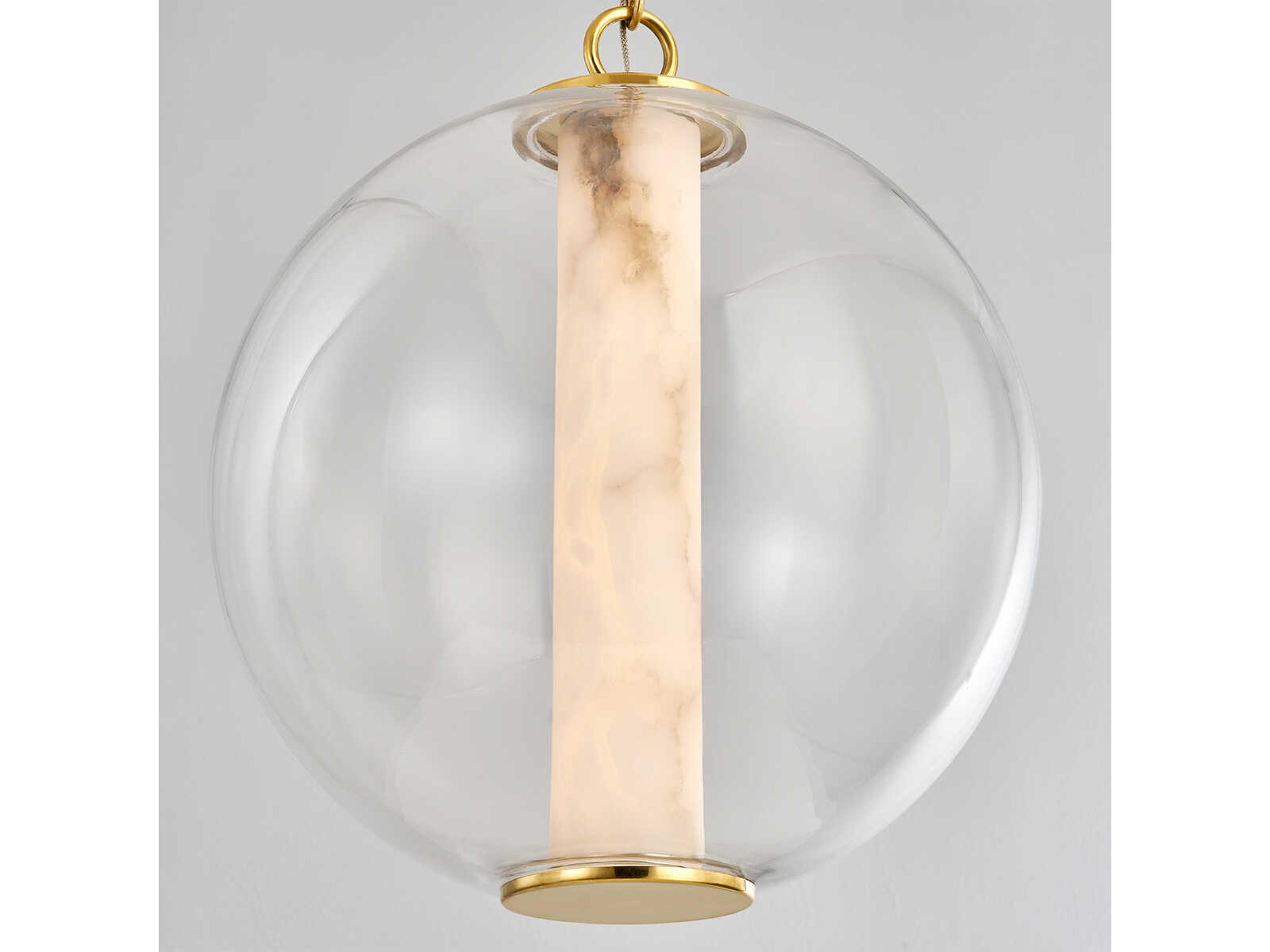 Corbett Lighting Pietra 1-Light Vintage Brass White Glass LED Globe Pendant