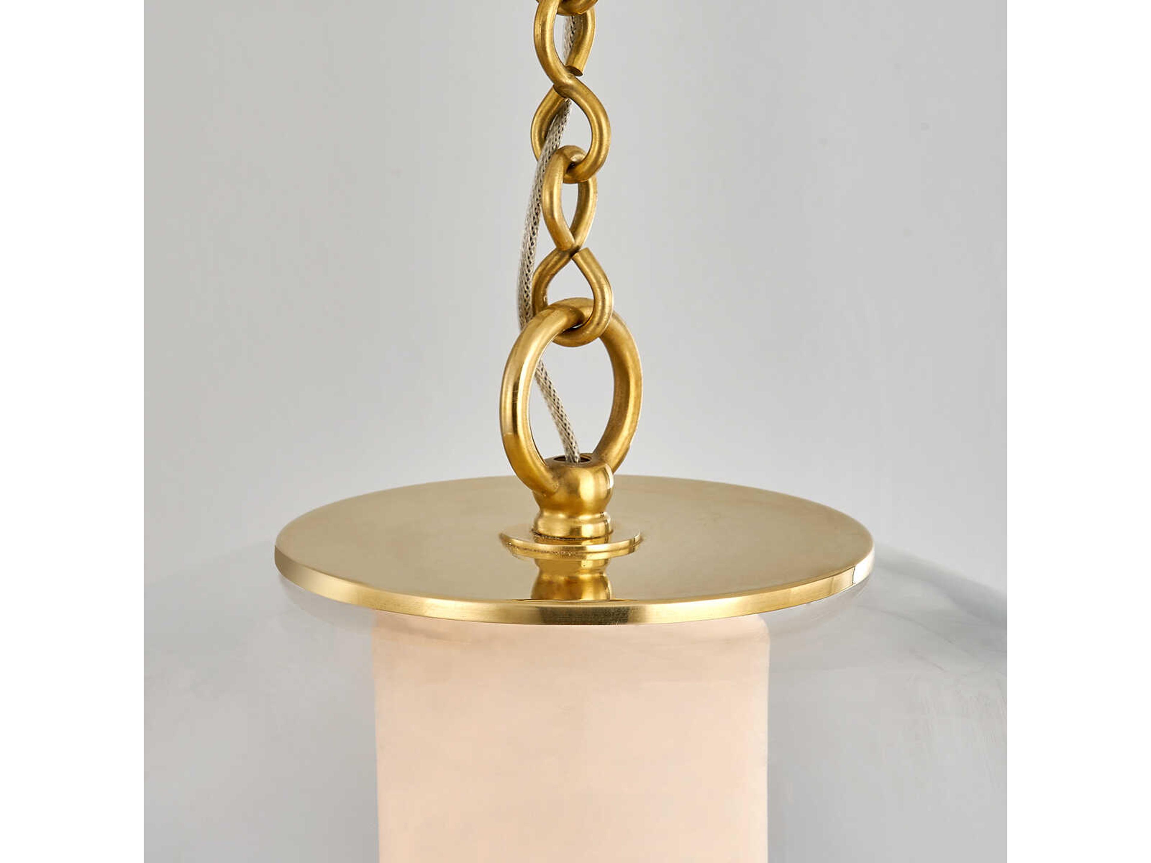 Corbett Lighting Pietra 1-Light Vintage Brass White Glass LED Globe Pendant