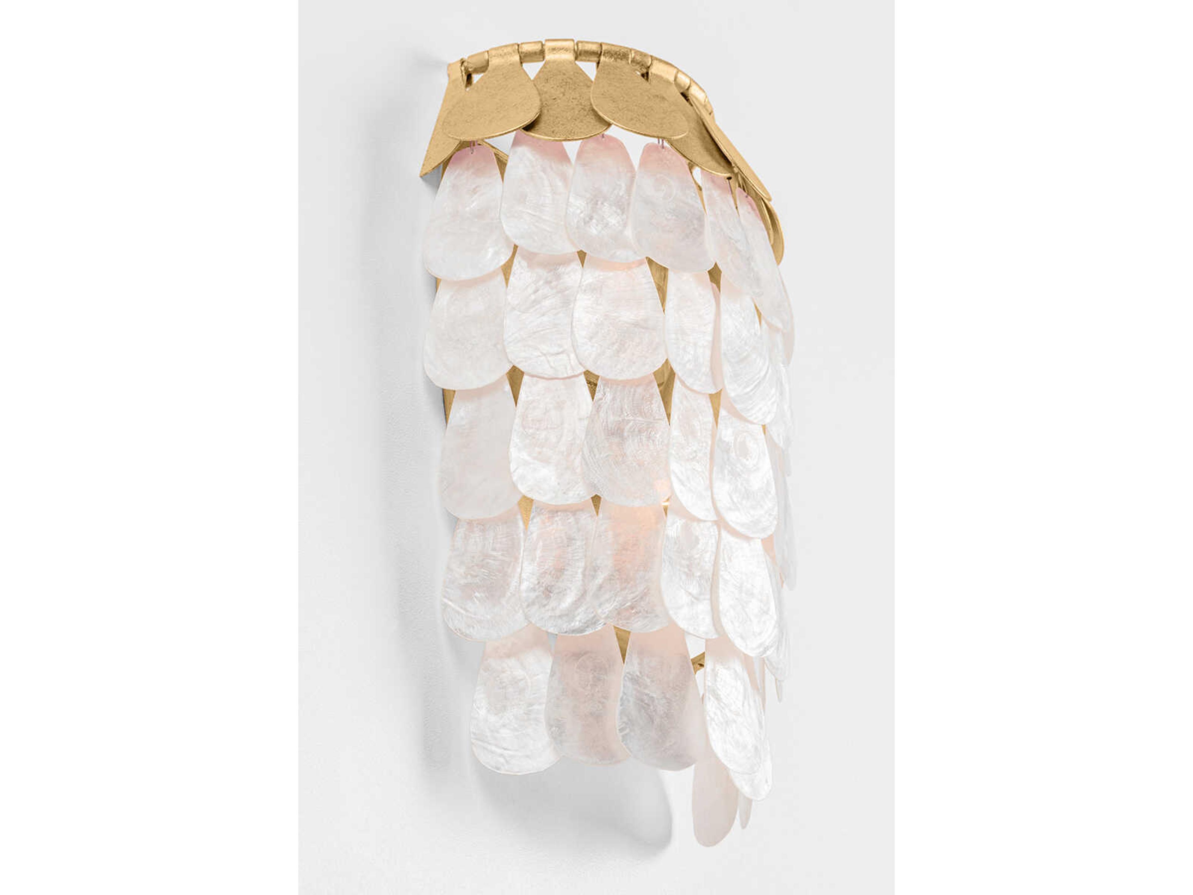 Corbett Lighting Coralie 2-Light Vintage Gold Leaf Wall Sconce