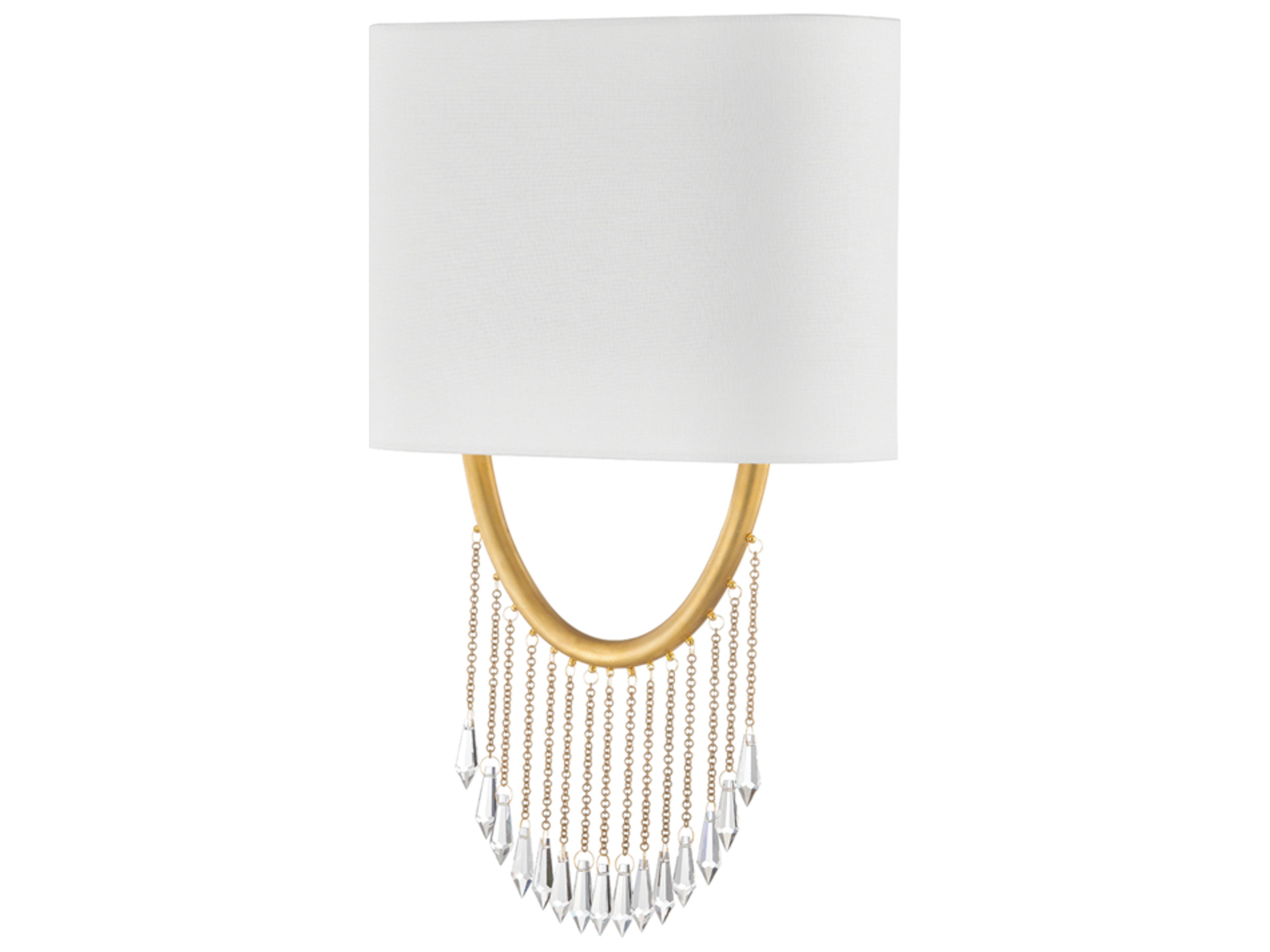 Corbett Lighting Francesca 2-Light Vintage Brass Crystal Wall Sconce