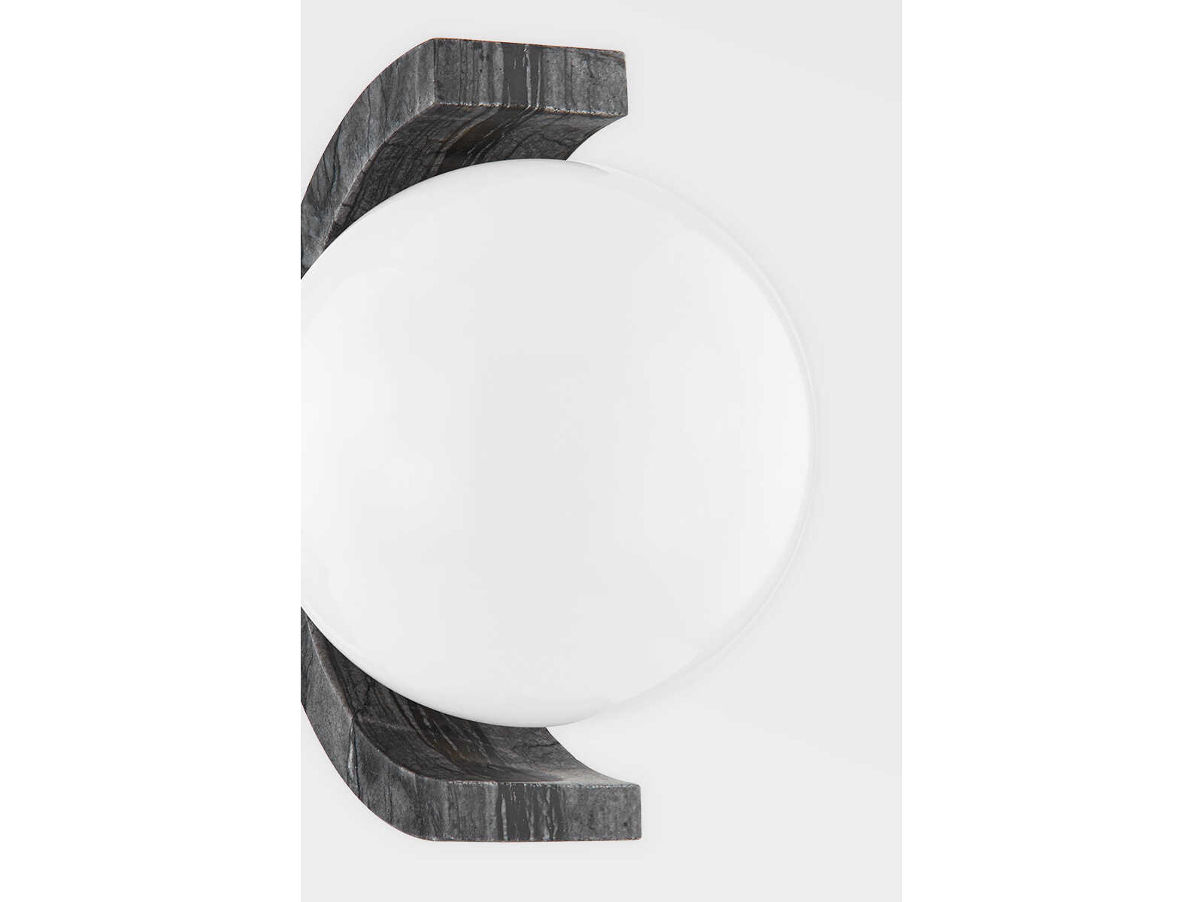 Corbett Lighting Zurich 1-Light Vintage Brass Black Glass Wall Sconce