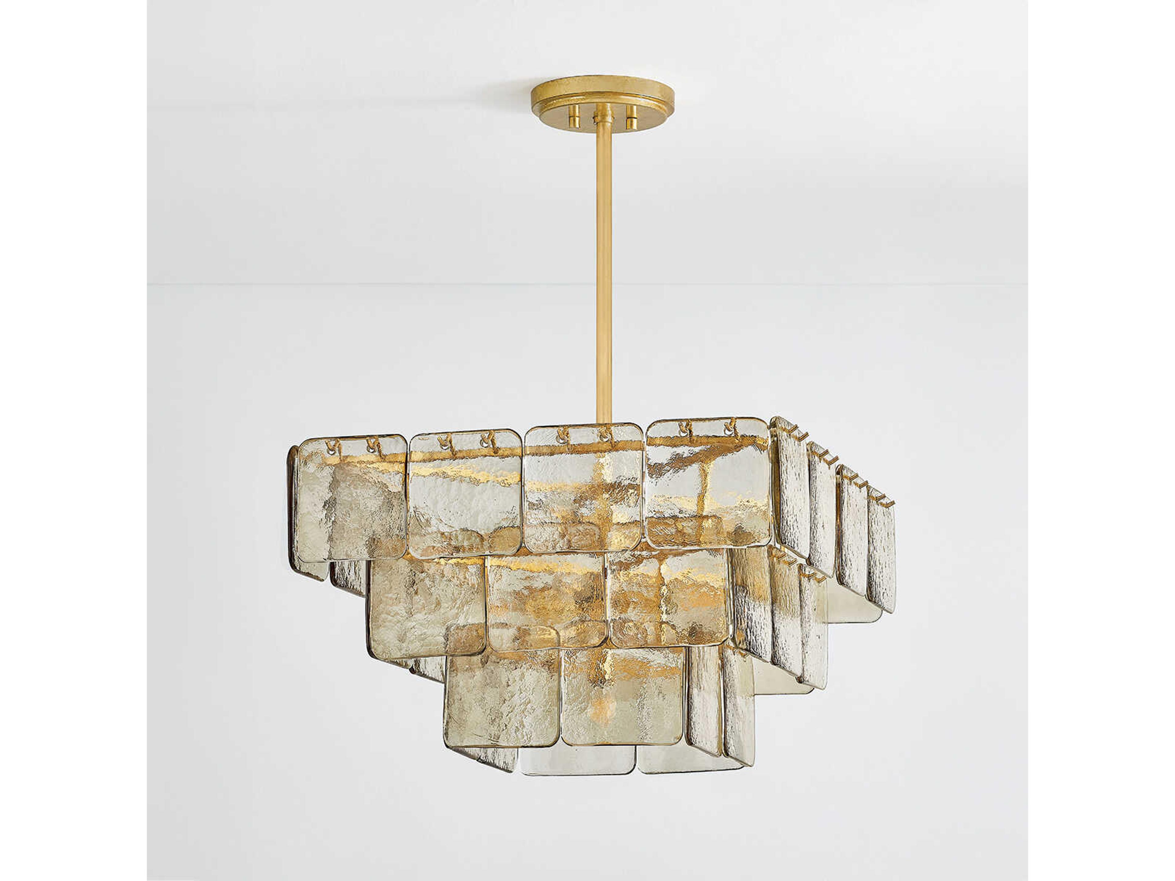 Corbett Lighting Regal 9-Light Vintage Gold Leaf Tiered Chandelier