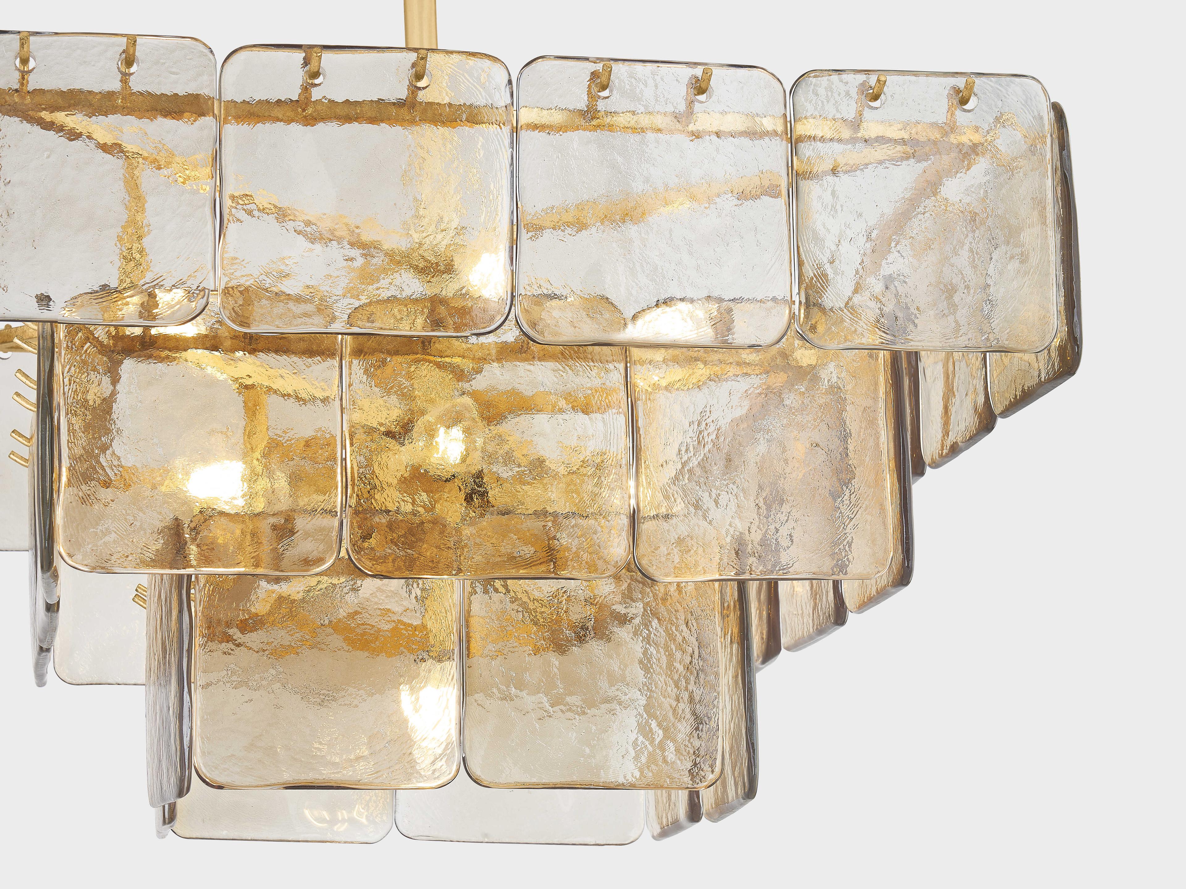 Corbett Lighting Regal 9-Light Vintage Gold Leaf Tiered Chandelier