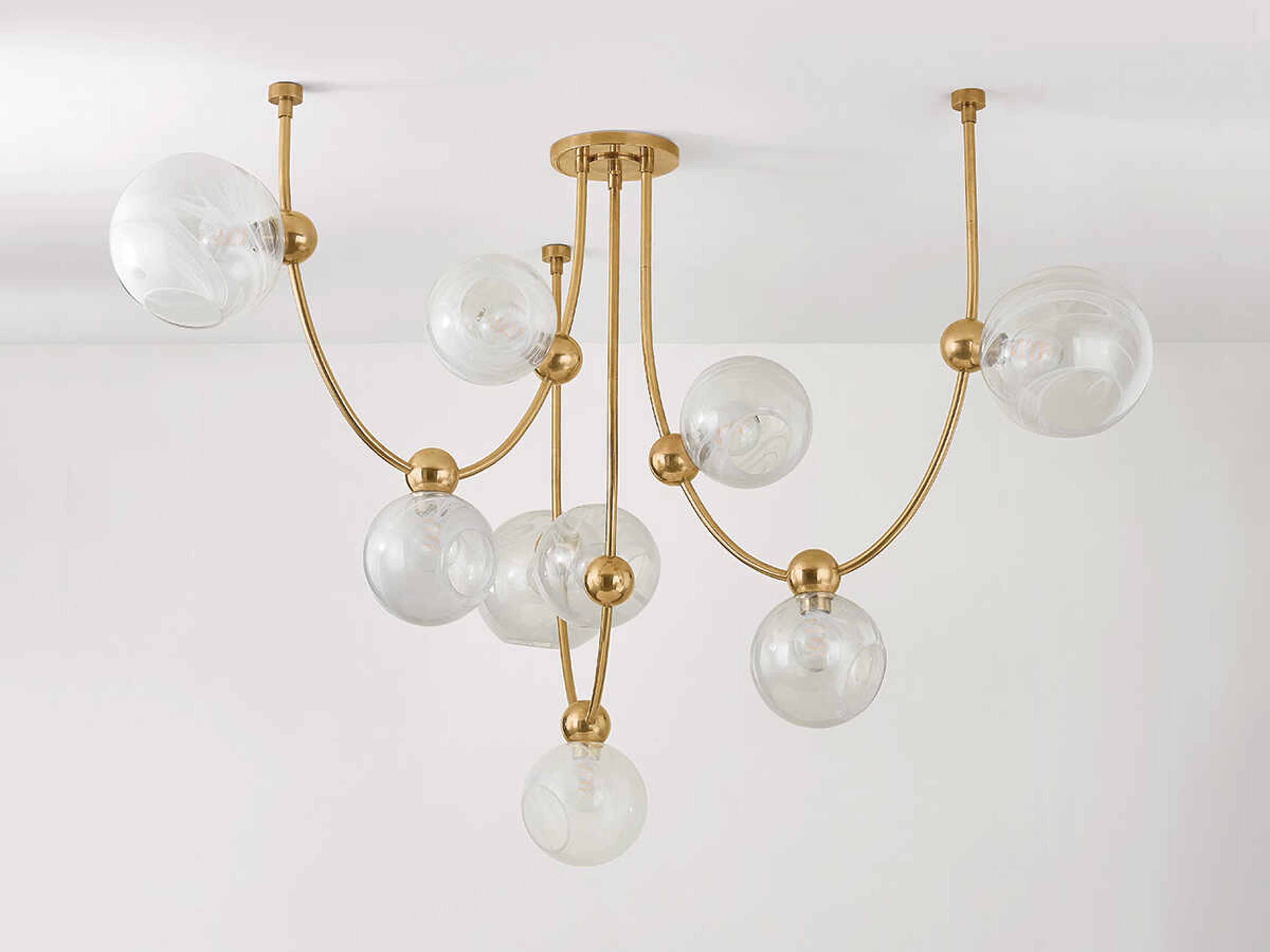 Corbett Lighting Astraia 9-Light Vintage Brass Globe Chandelier