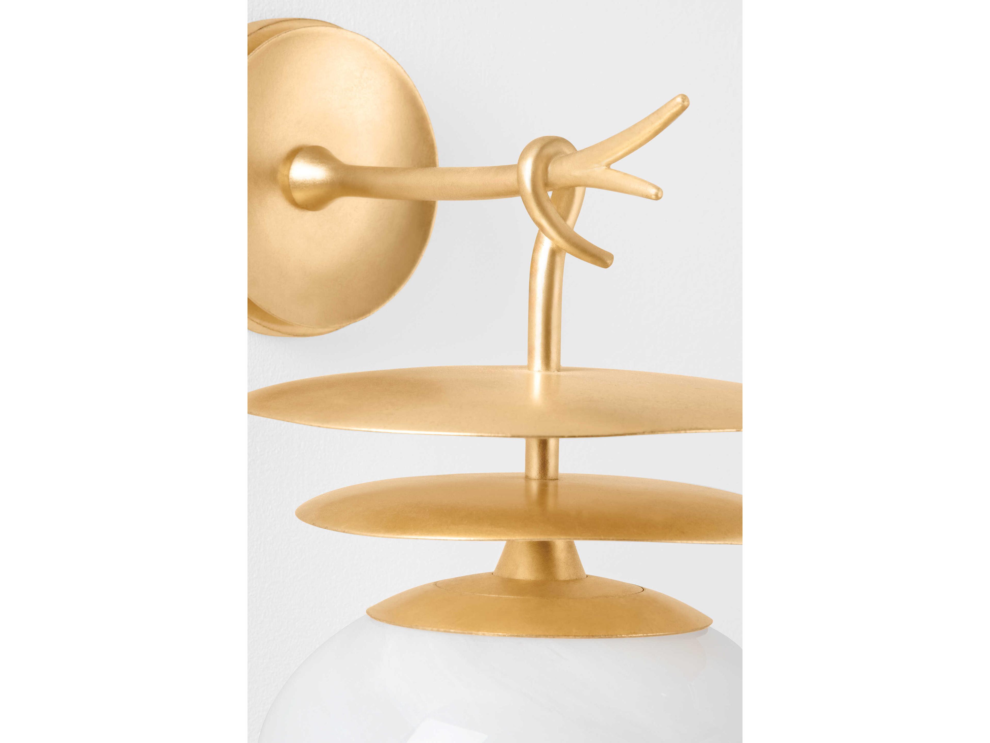 Corbett Lighting Ceylon 1-Light Vintage Gold Leaf Wall Sconce