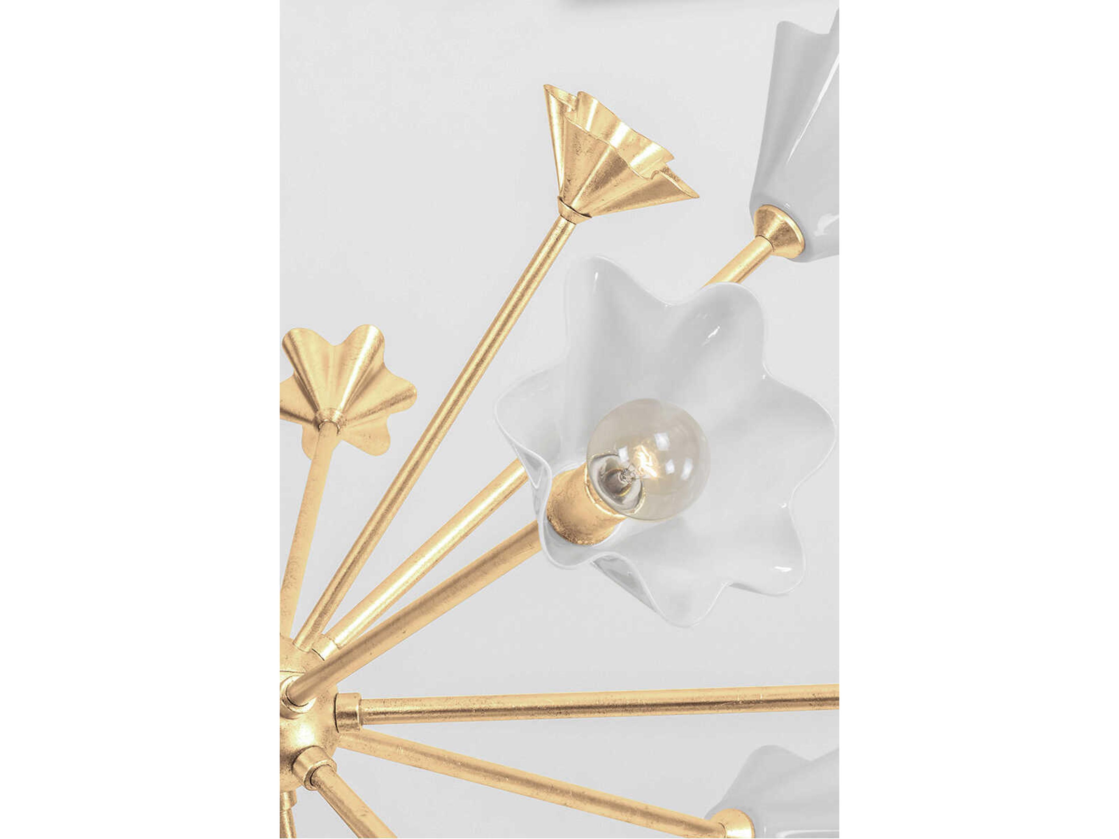 Corbett Lighting Julieta 12-Light Vintage Gold Leaf White Sputnik Pendant