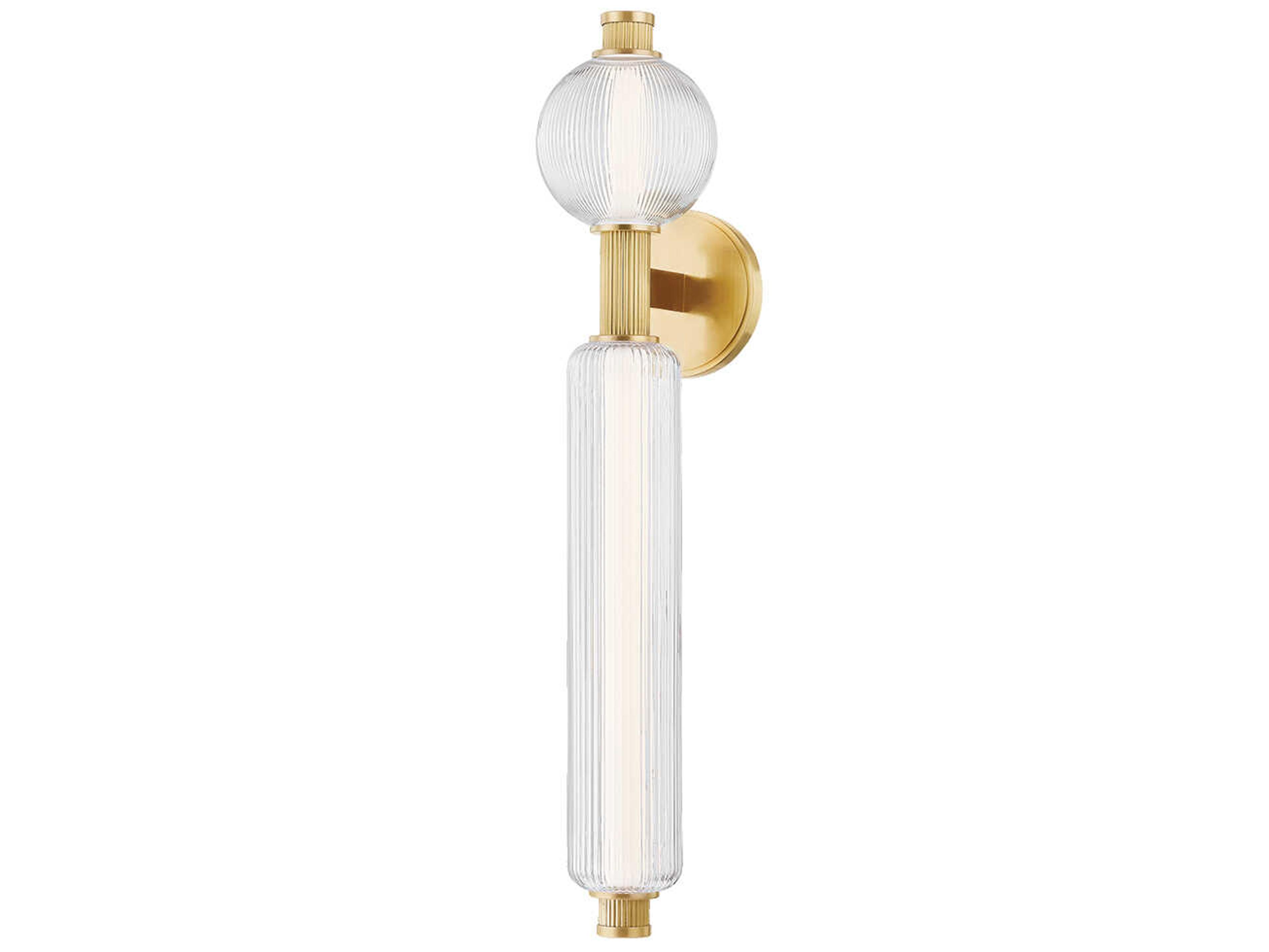 Atom 2-Light Vintage Brass Wall Sconce