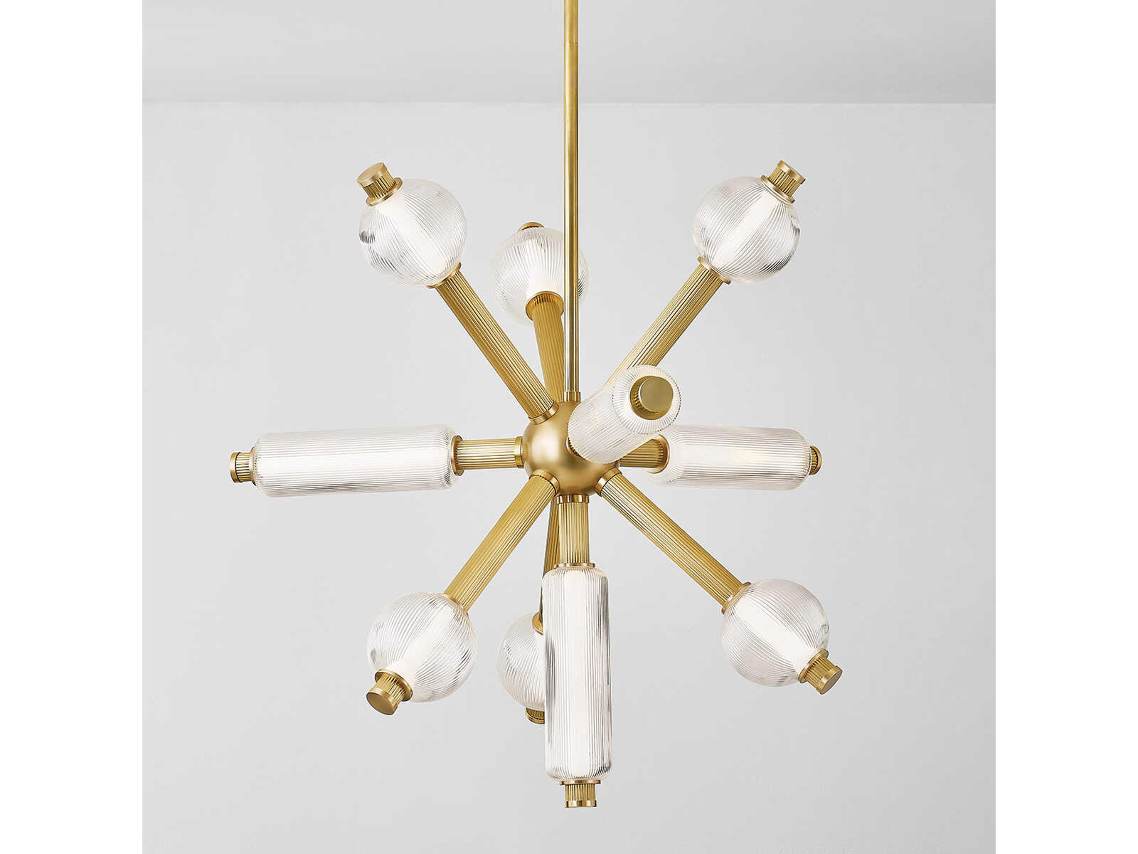 Corbett Lighting Atom 10-Light Vintage Brass Pendant