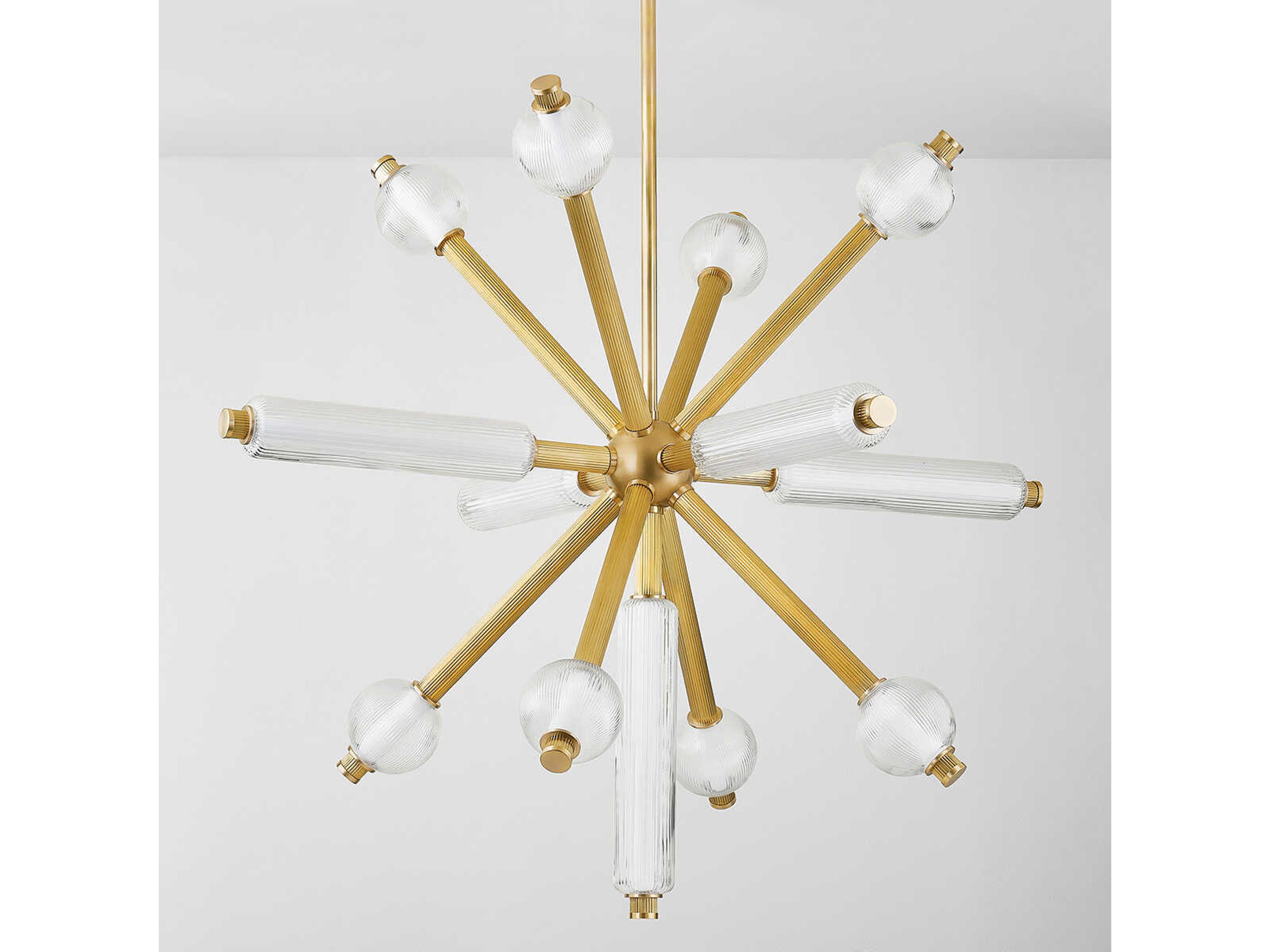 Corbett Lighting Atom 13-Light Vintage Brass Pendant