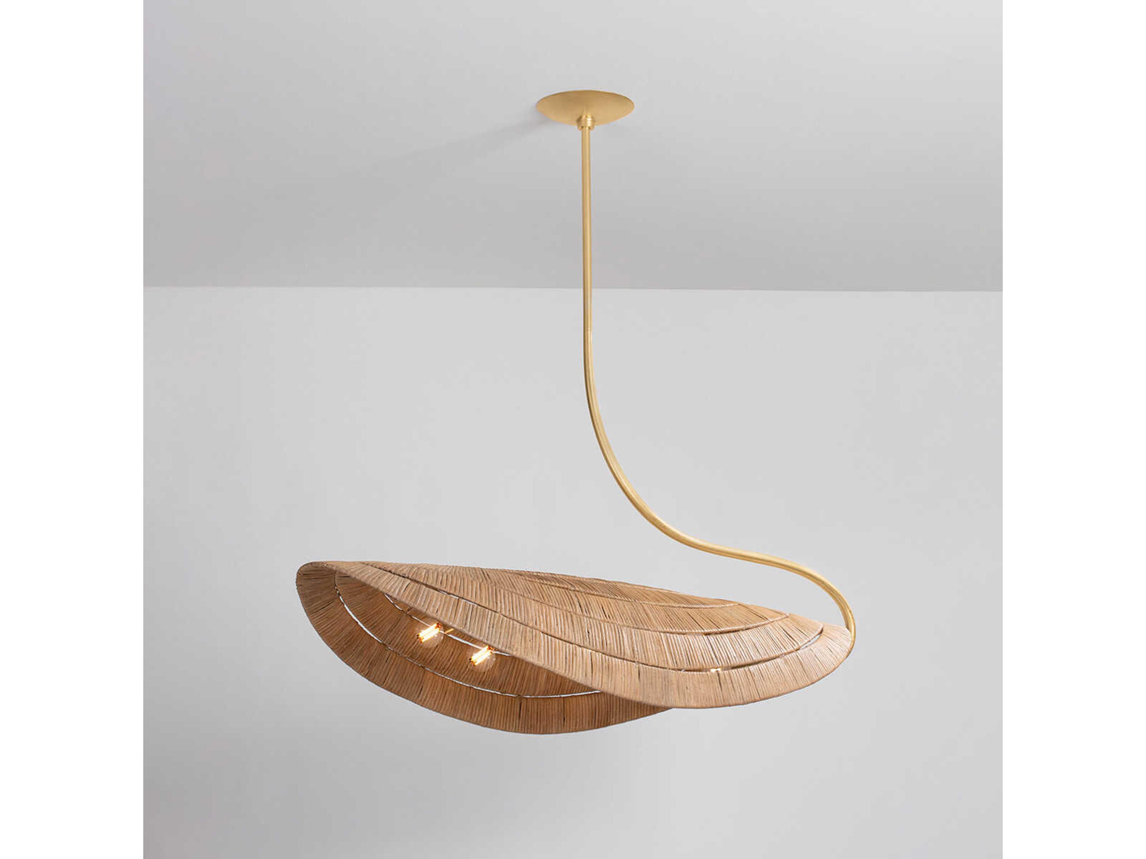 Corbett Lighting Medea 6-Light Gold Leaf Linear Island Pendant