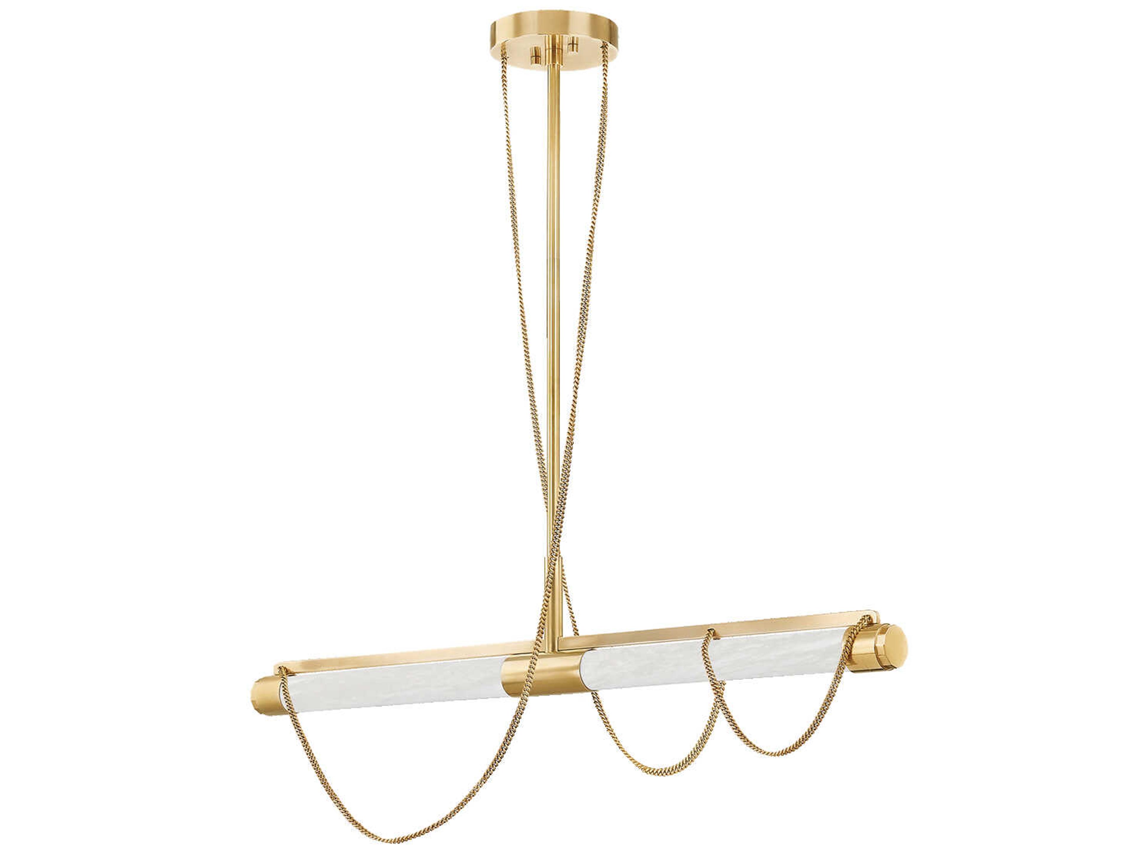 Corbett Lighting Lariat 2-Light Vintage Brass Linear Island Pendant