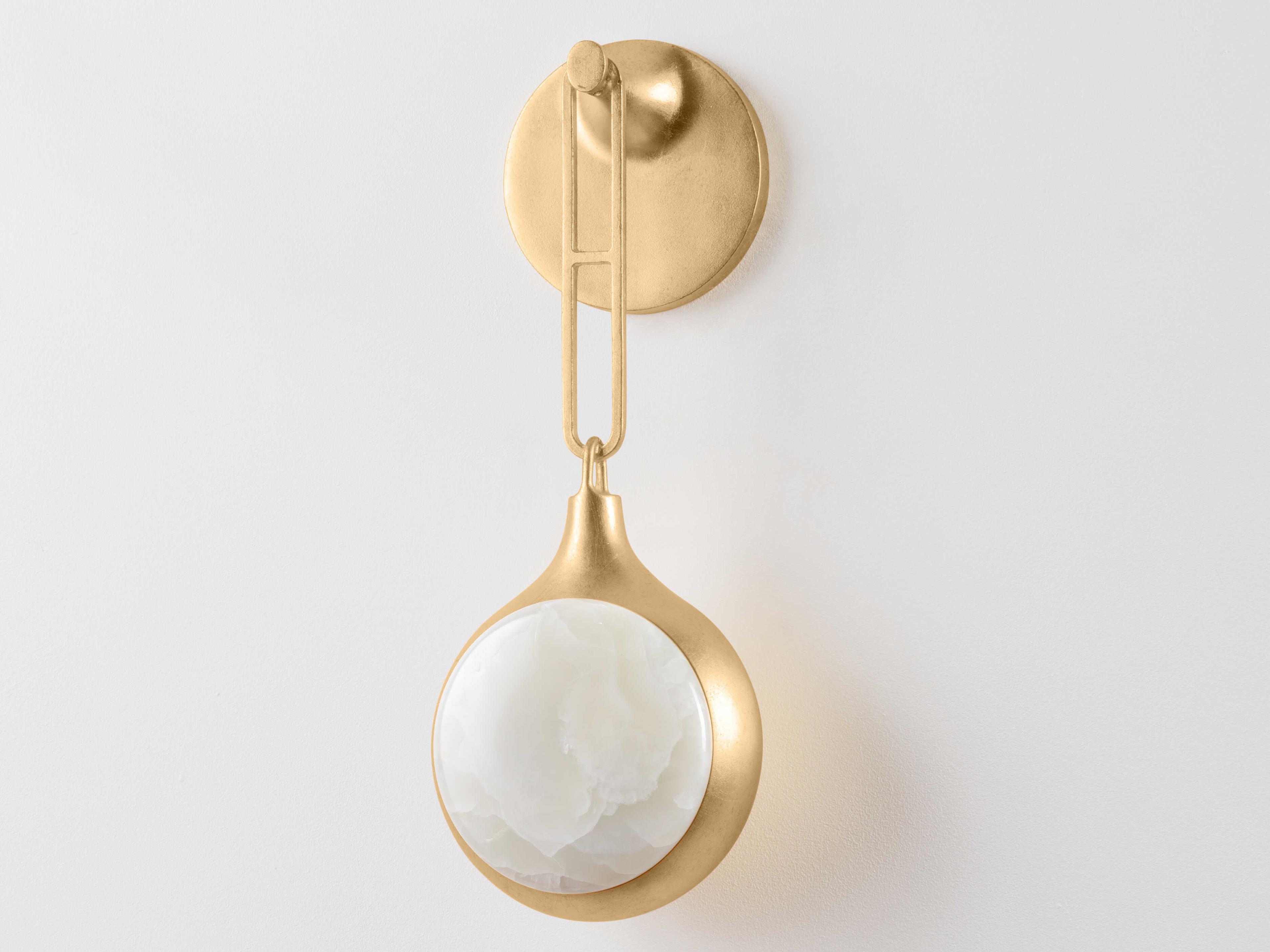 Corbett Lighting Riviere 1-Light Vintage Gold Leaf Brass Wall Sconce