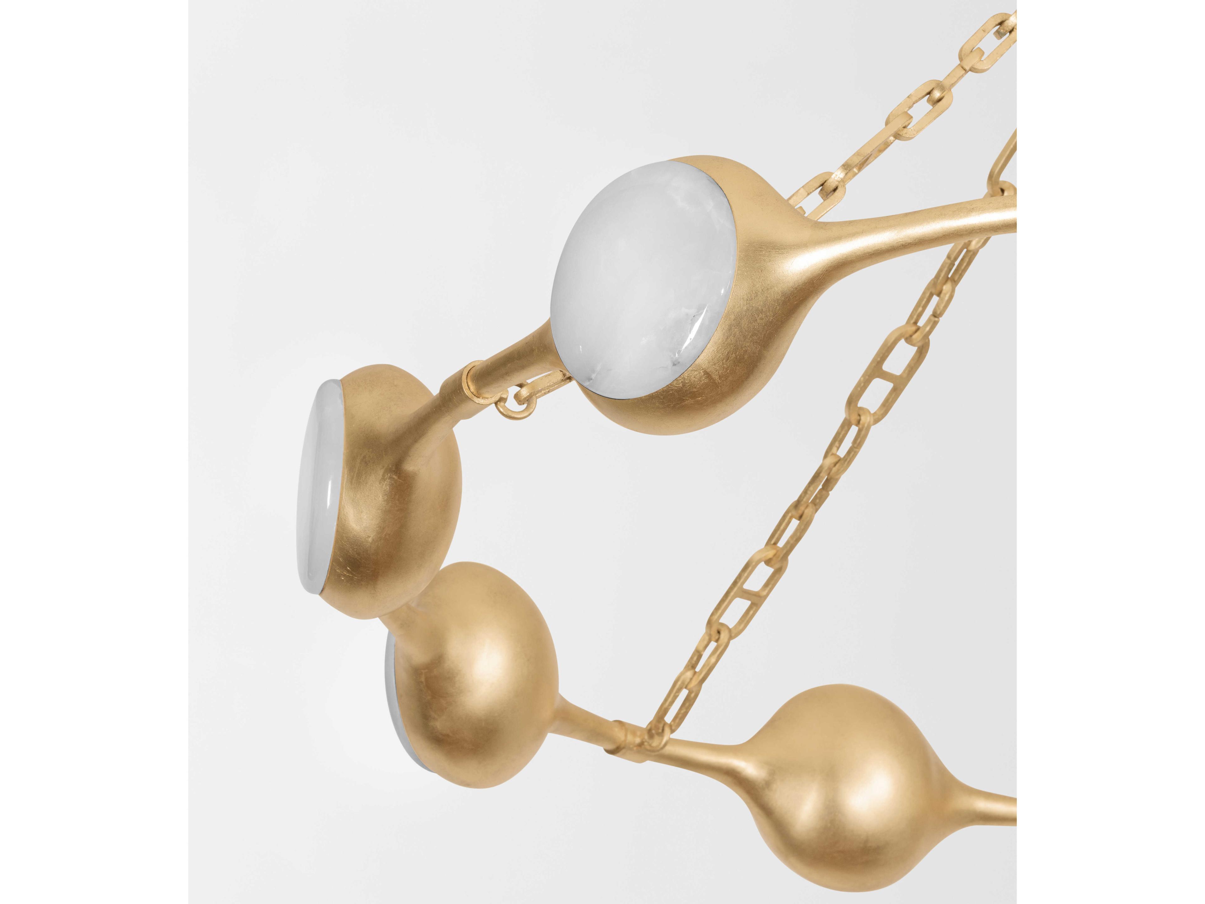 Corbett Lighting Riviere 10-Light Vintage Gold Leaf Round Chandelier