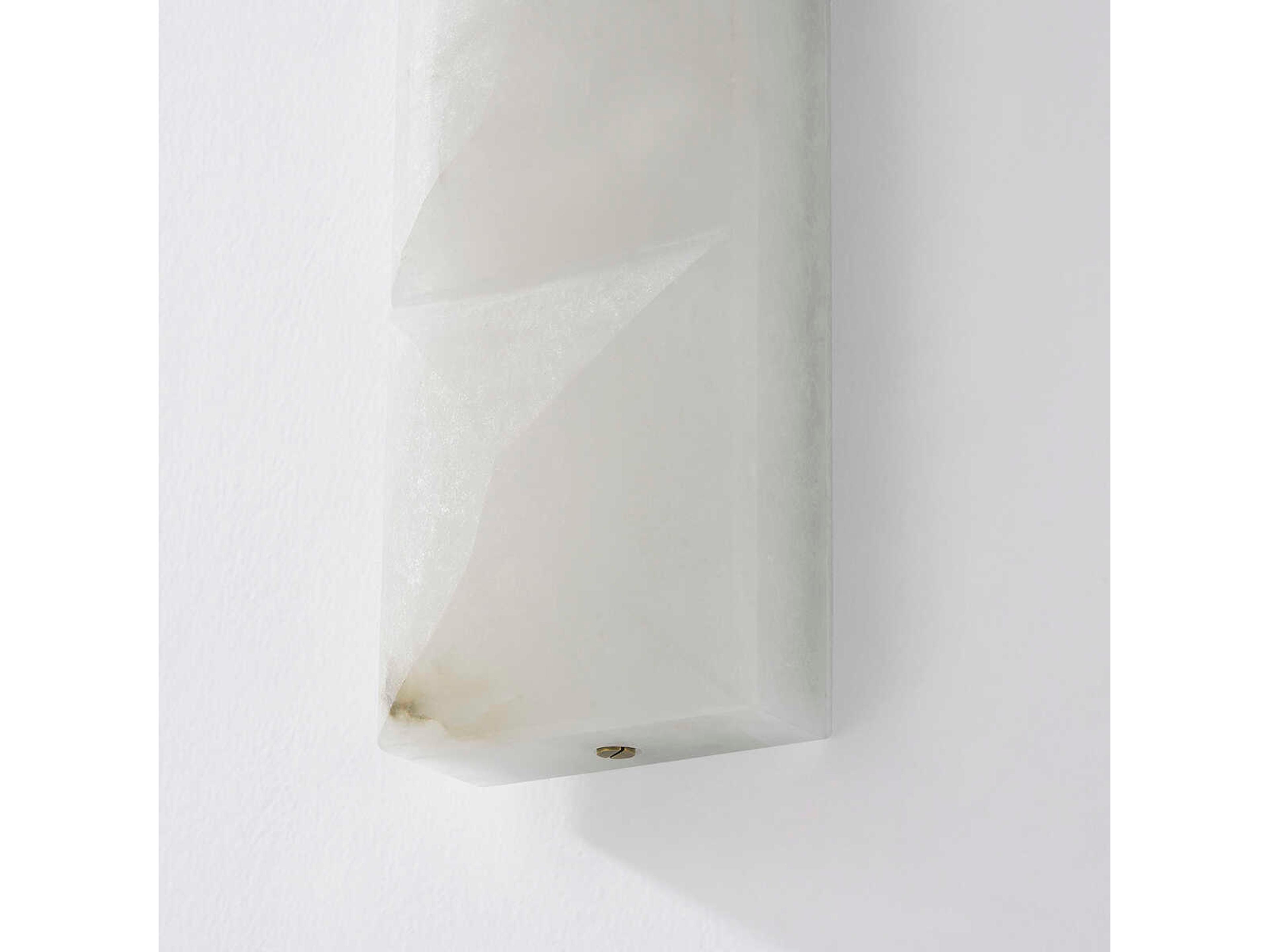 Corbett Lighting Gypsum 1-Light Vintage Brass White Wall Sconce