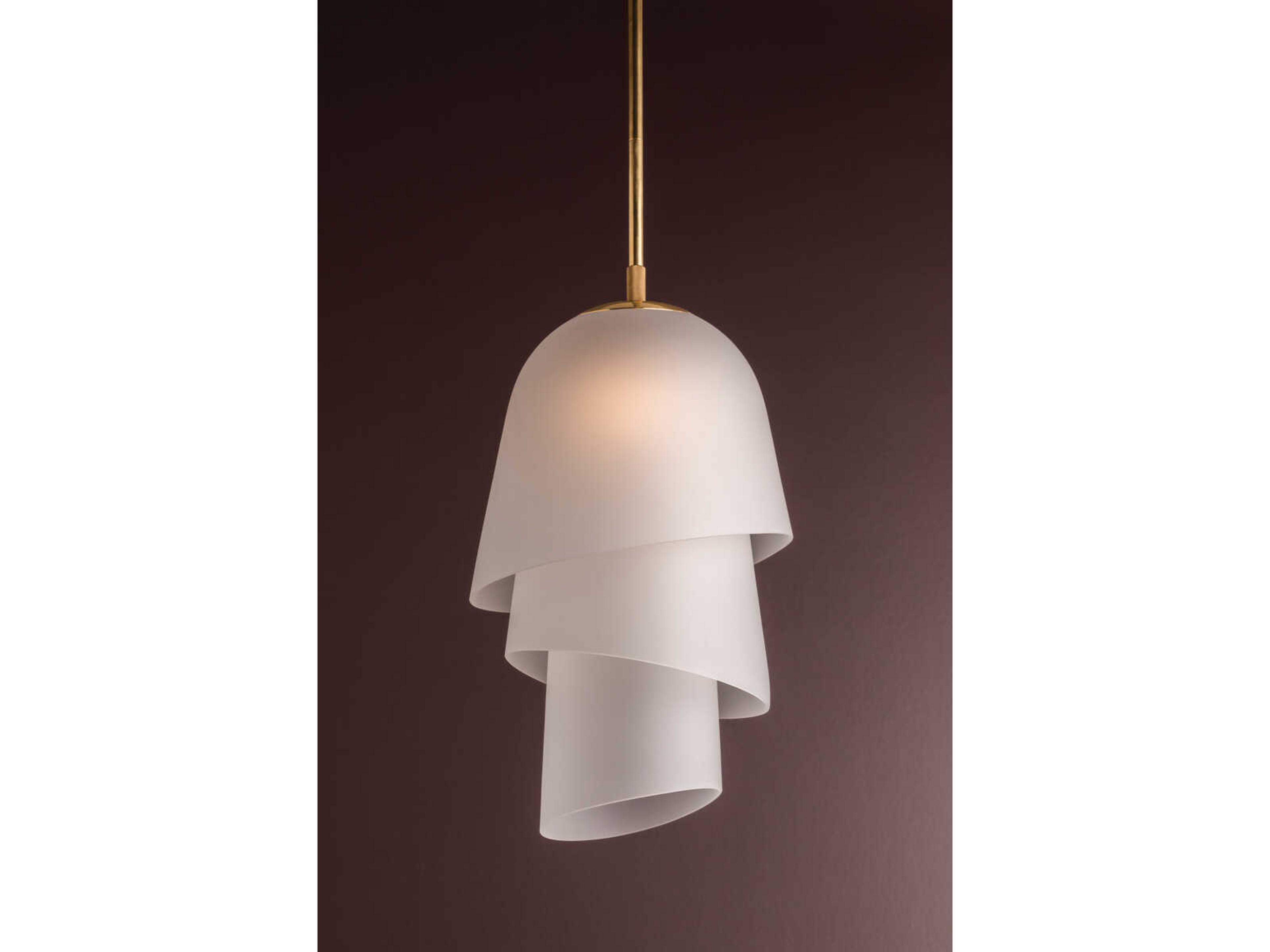Corbett Lighting Hela 1-Light Vintage Brass White Pendant