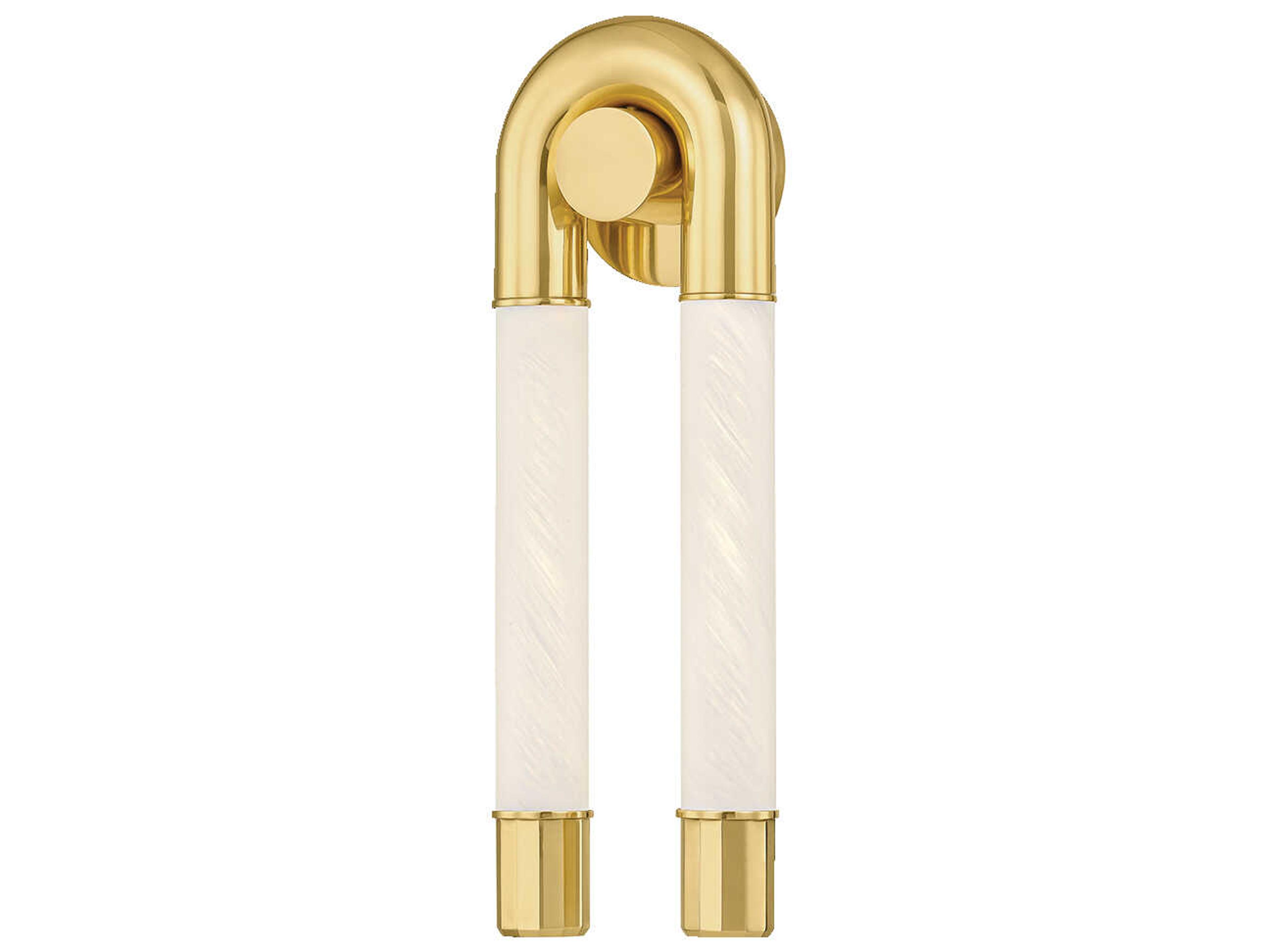 Zeme 2-Light Vintage Polished Brass Wall Sconce