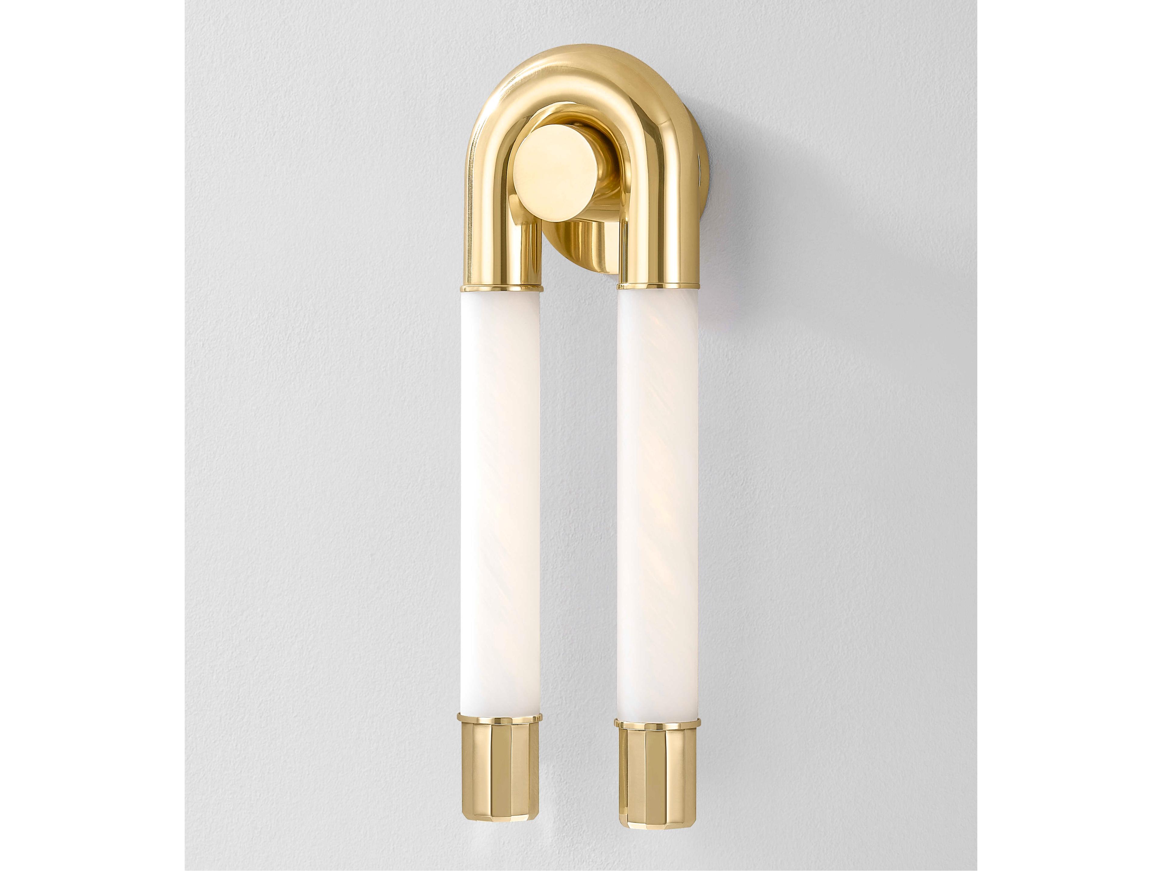 Corbett Lighting Zeme 2-Light Vintage Polished Brass Wall Sconce