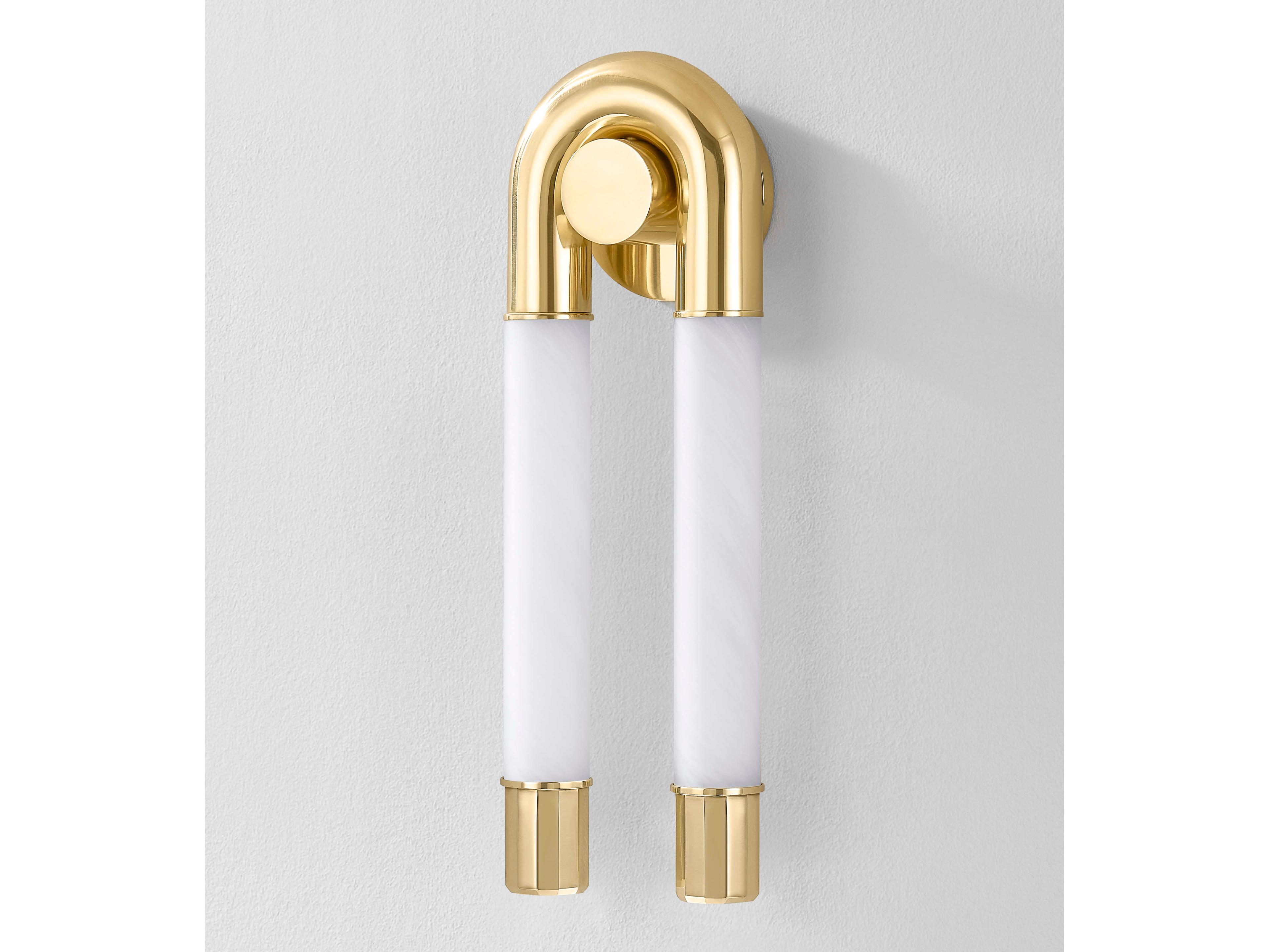 Corbett Lighting Zeme 2-Light Vintage Polished Brass Wall Sconce