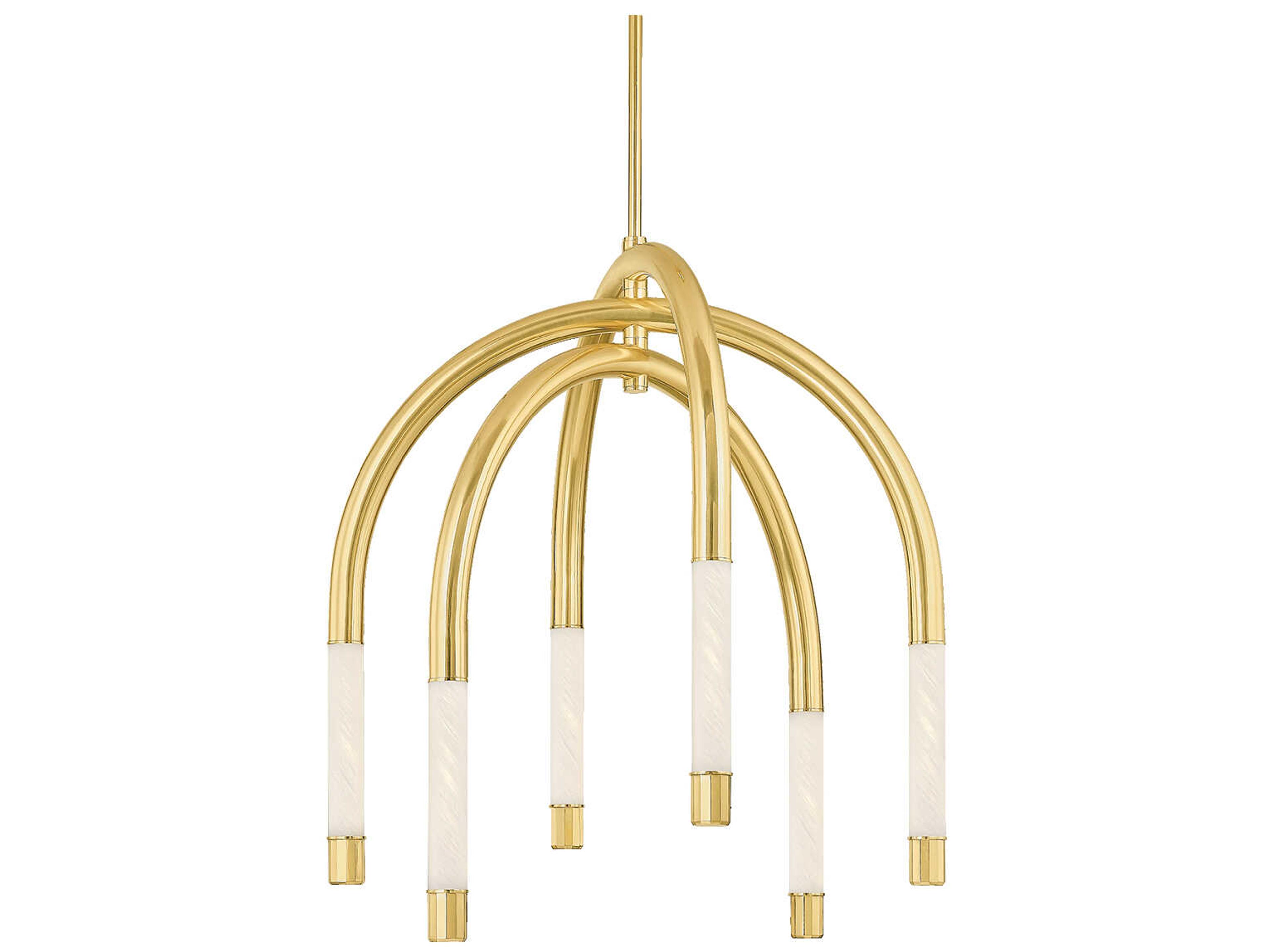 Zeme 6-Light Vintage Polished Brass Chandelier