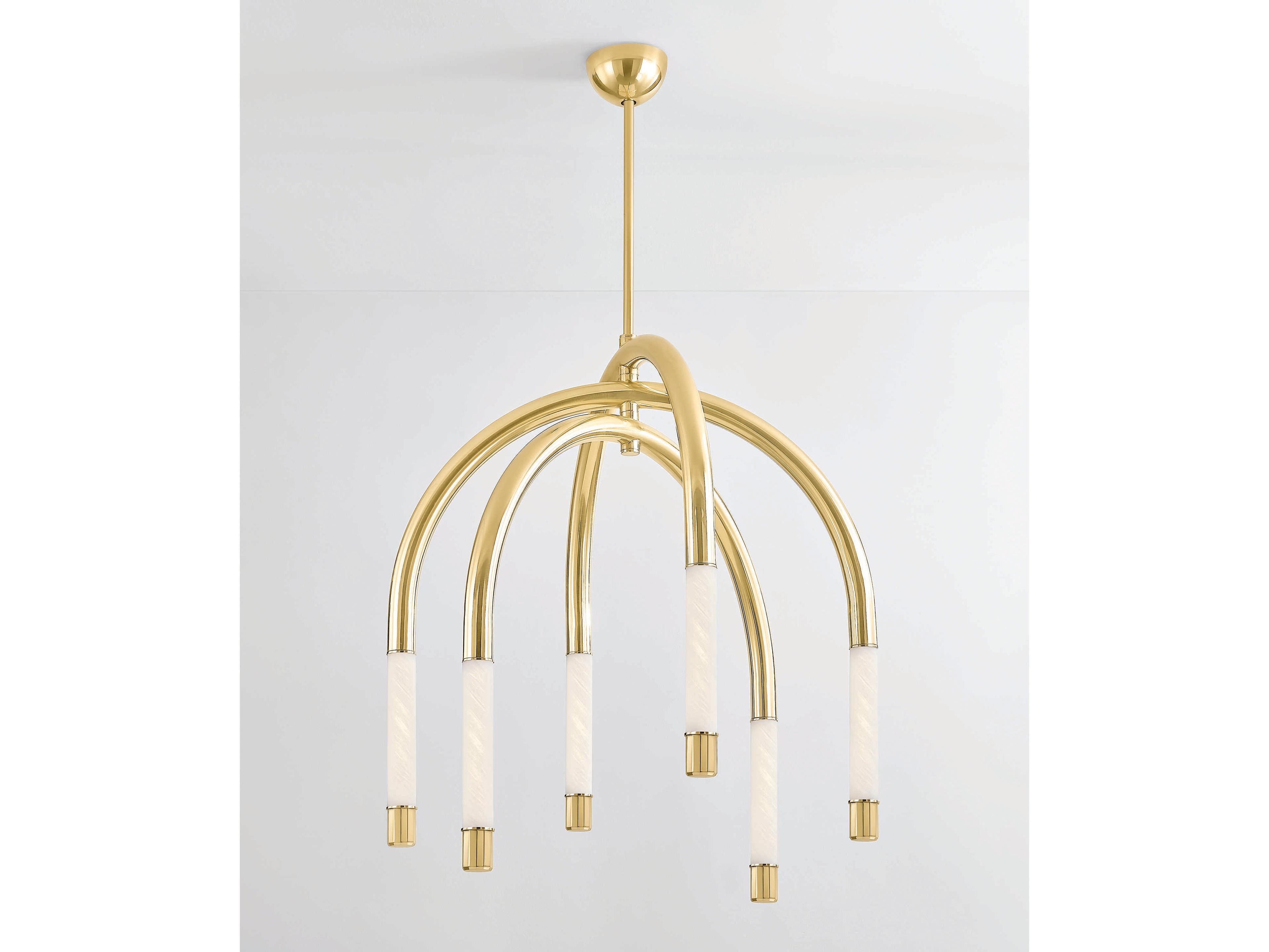 Corbett Lighting Zeme 6-Light Vintage Polished Brass Chandelier