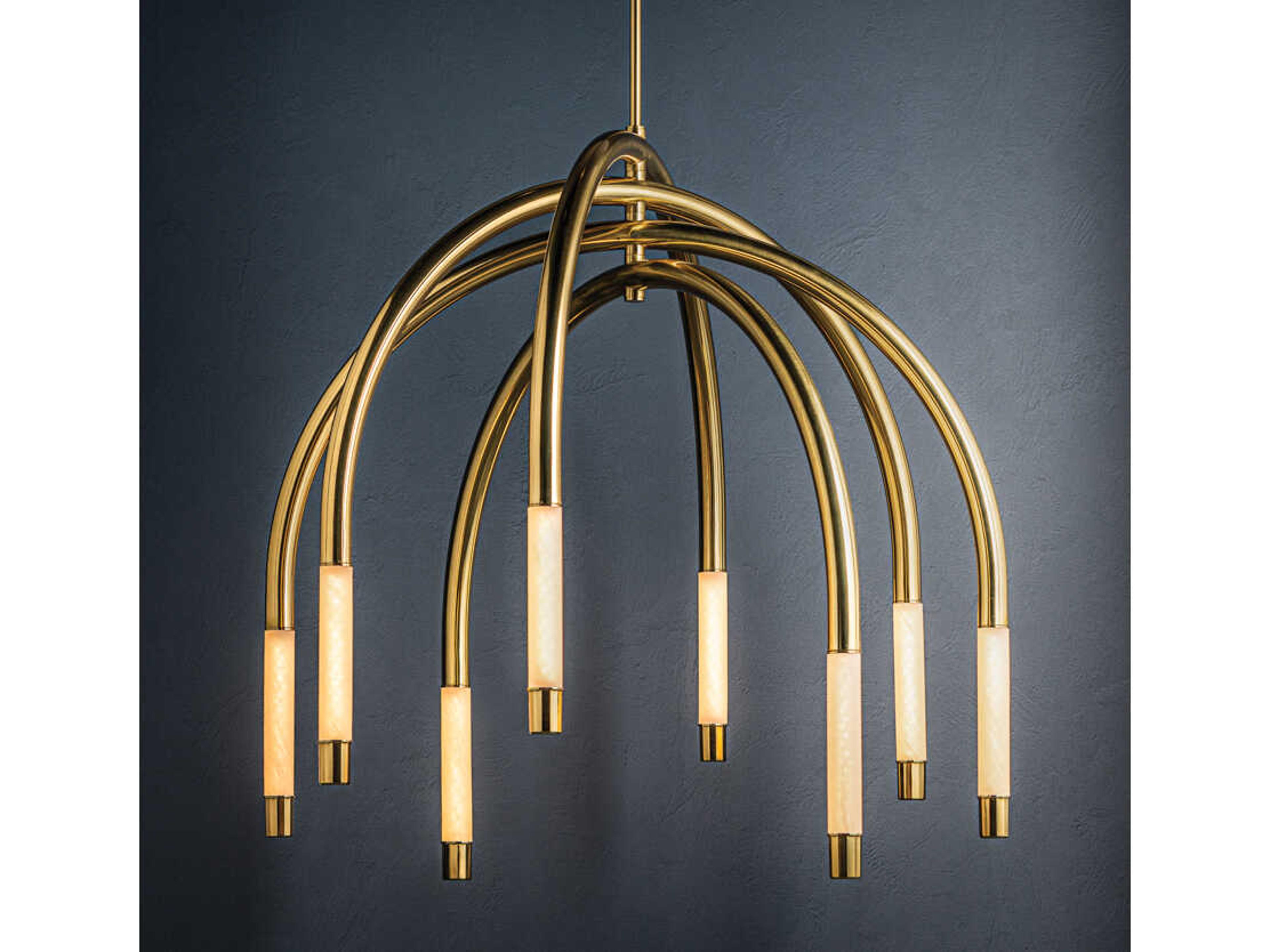 Corbett Lighting Zeme 8-Light Vintage Polished Brass Chandelier