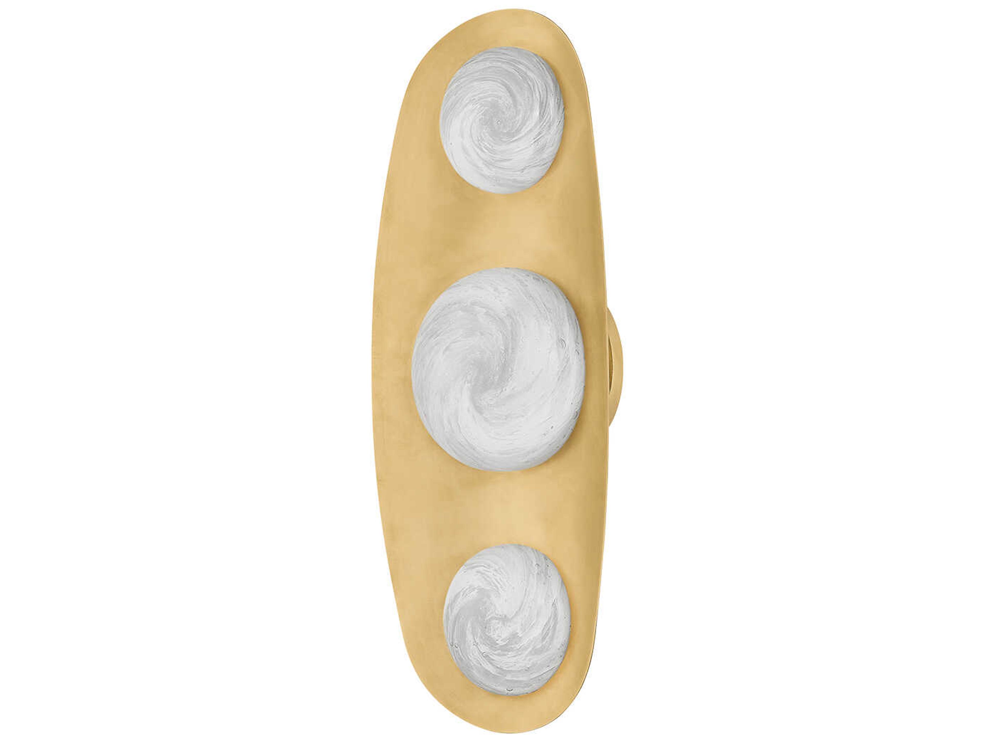 Corbett Lighting Bezel 3-Light Vintage Brass Wall Sconce