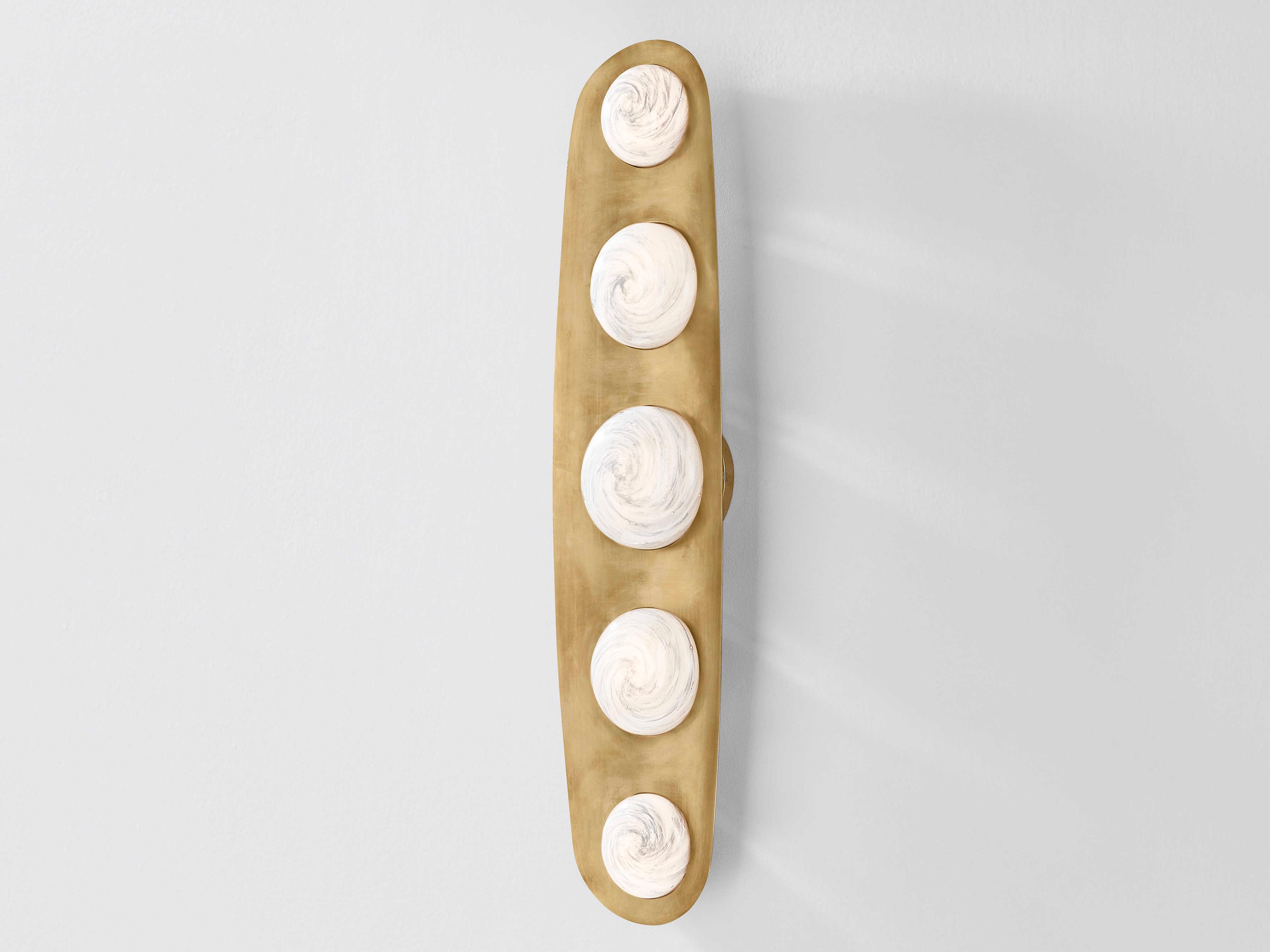 Corbett Lighting Bezel 5-Light Vintage Brass Wall Sconce