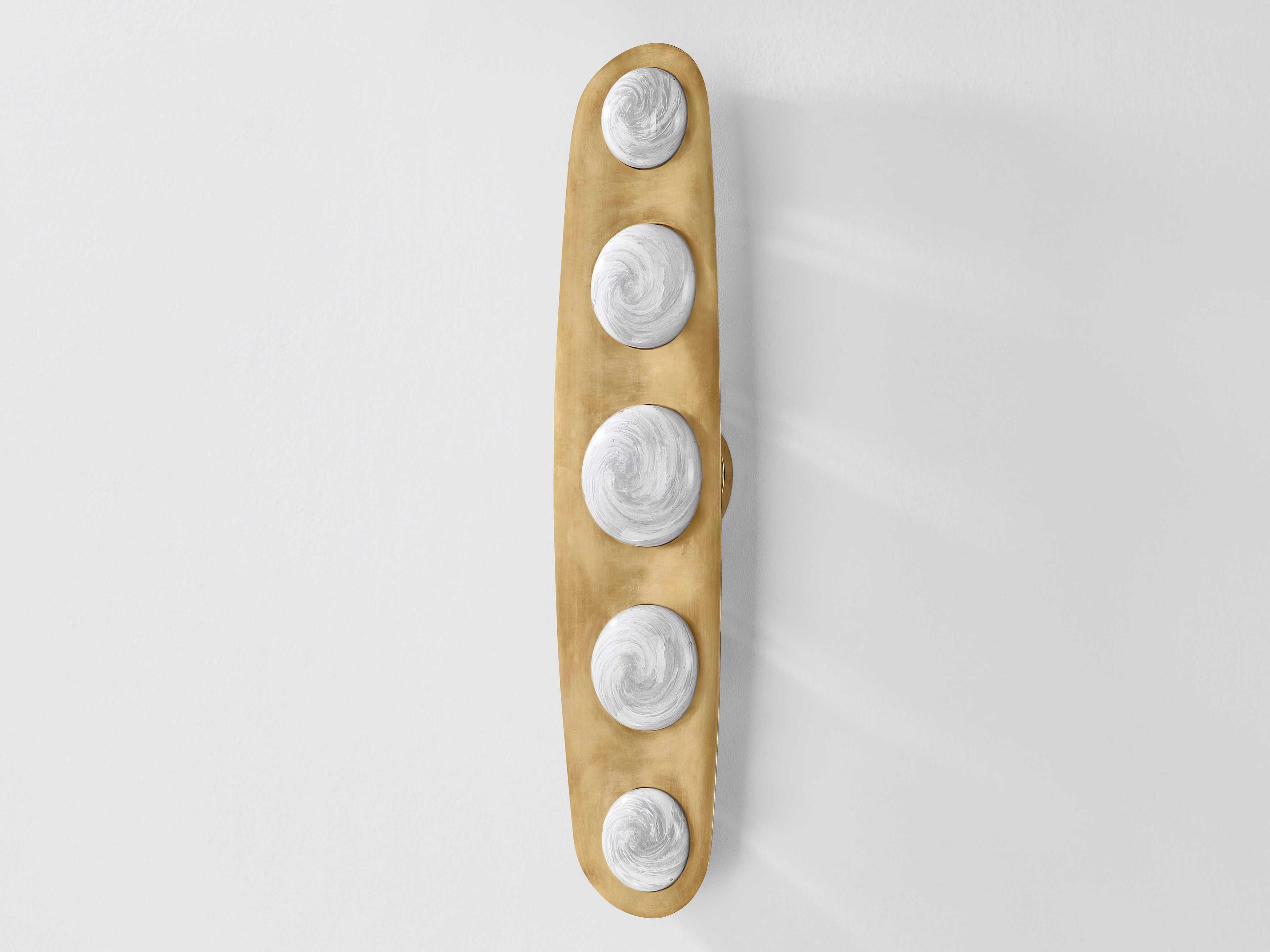 Corbett Lighting Bezel 5-Light Vintage Brass Wall Sconce