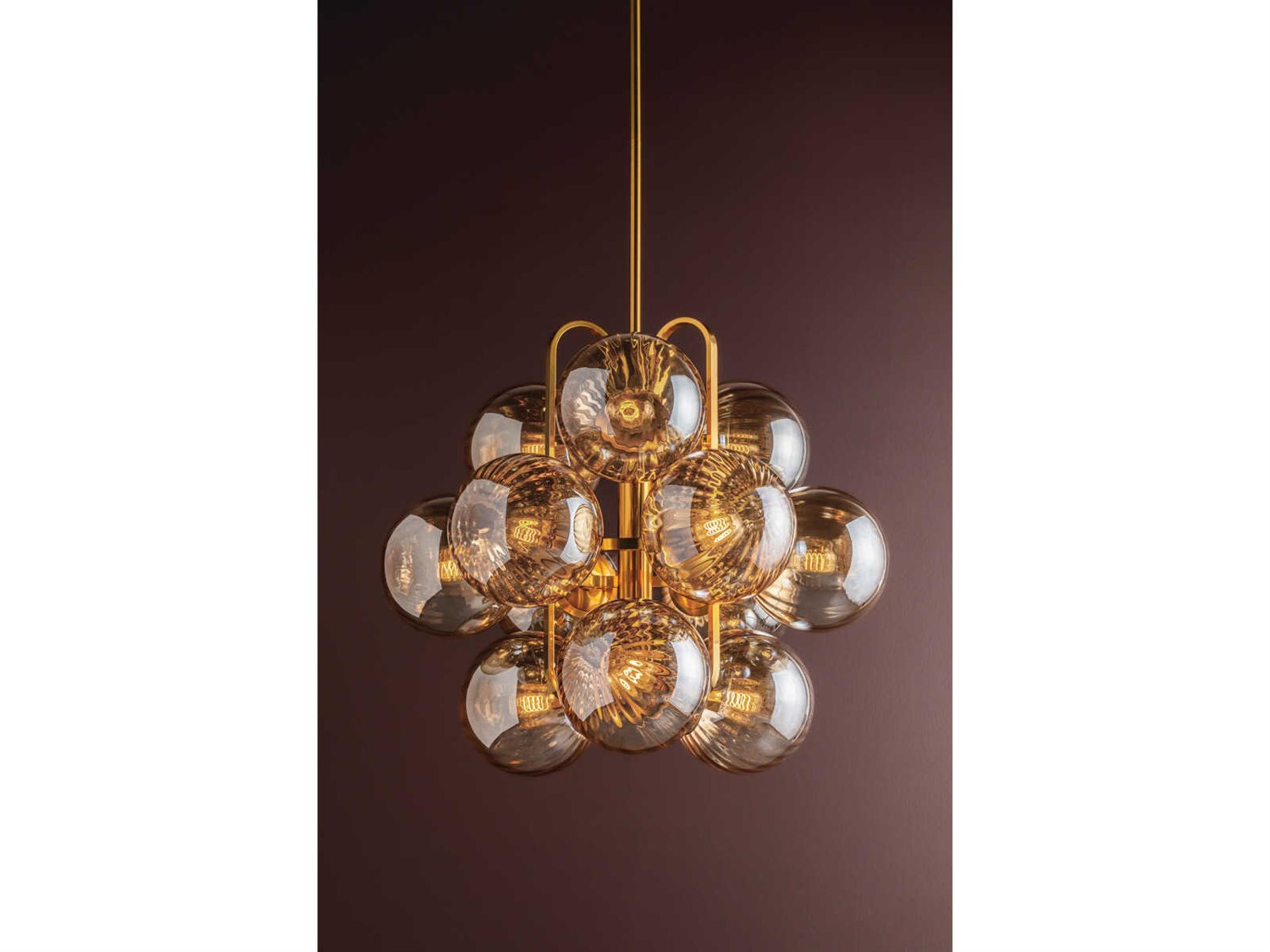 Corbett Lighting Cronus 12-Light Vintage Polished Brass Globe Chandelier