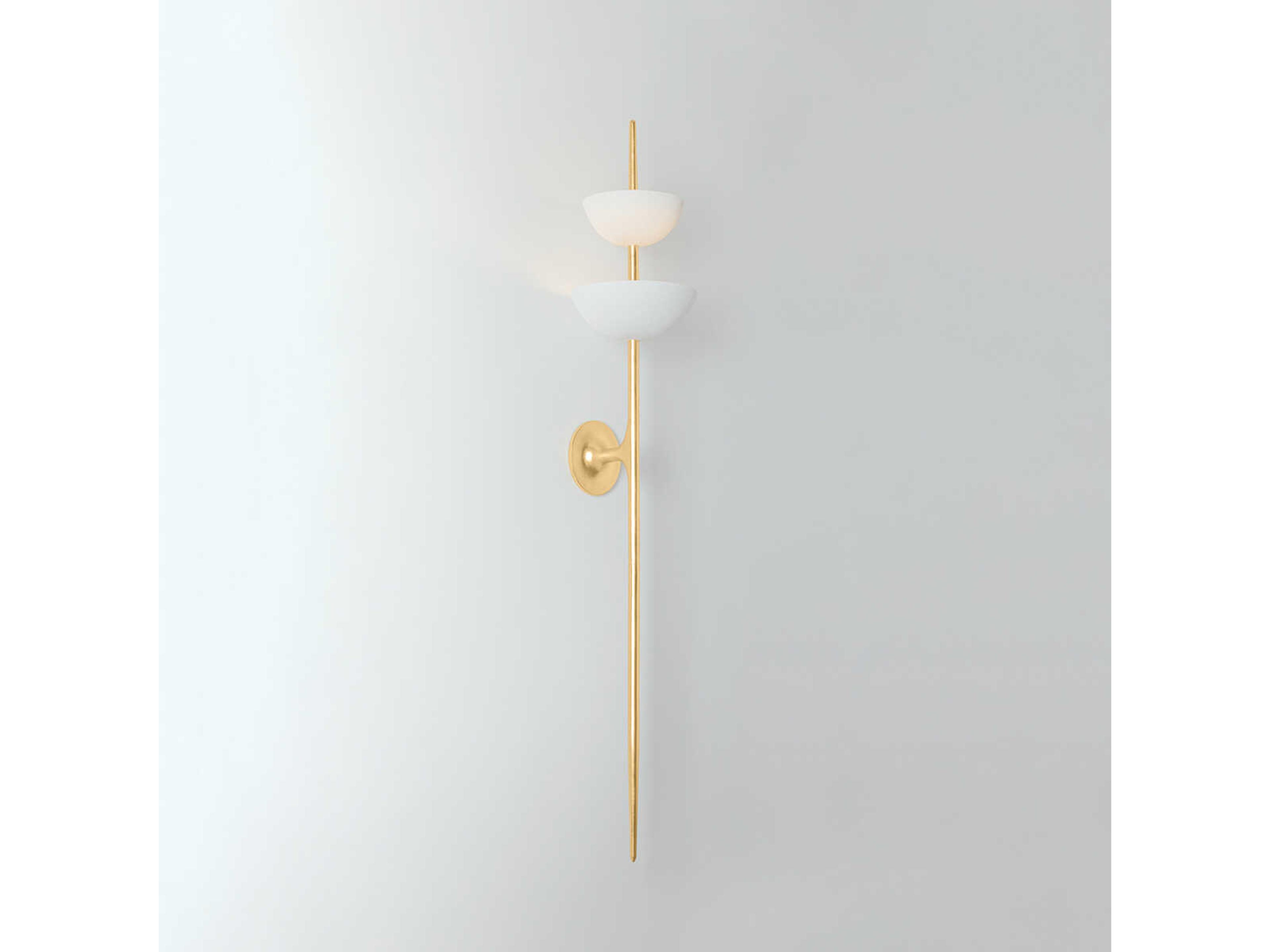 Corbett Lighting Evander 2-Light Vintage Gold Leaf Gesso White Wall Sconce