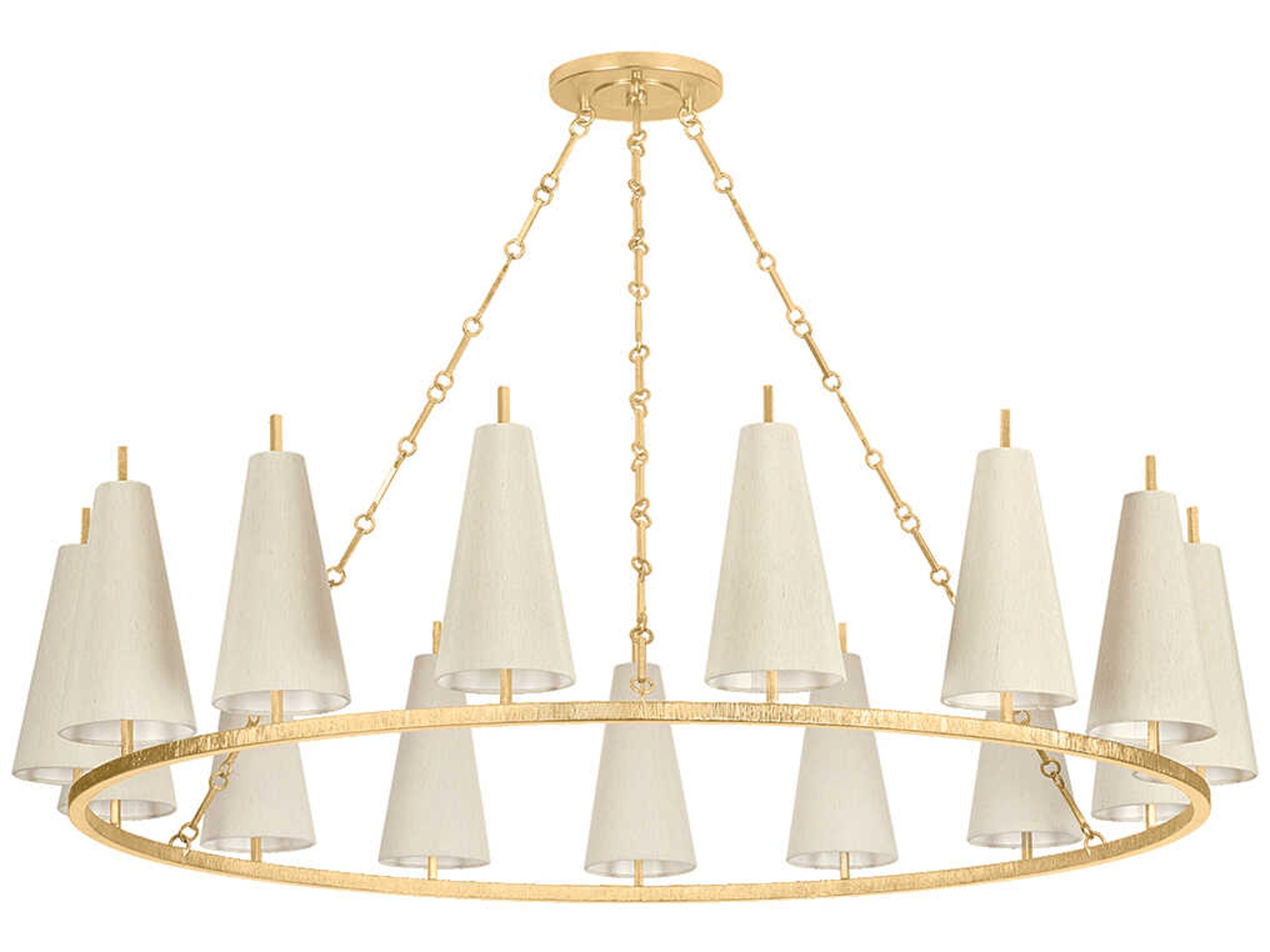 Tirana 15-Light Vintage Gold Leaf Chandelier