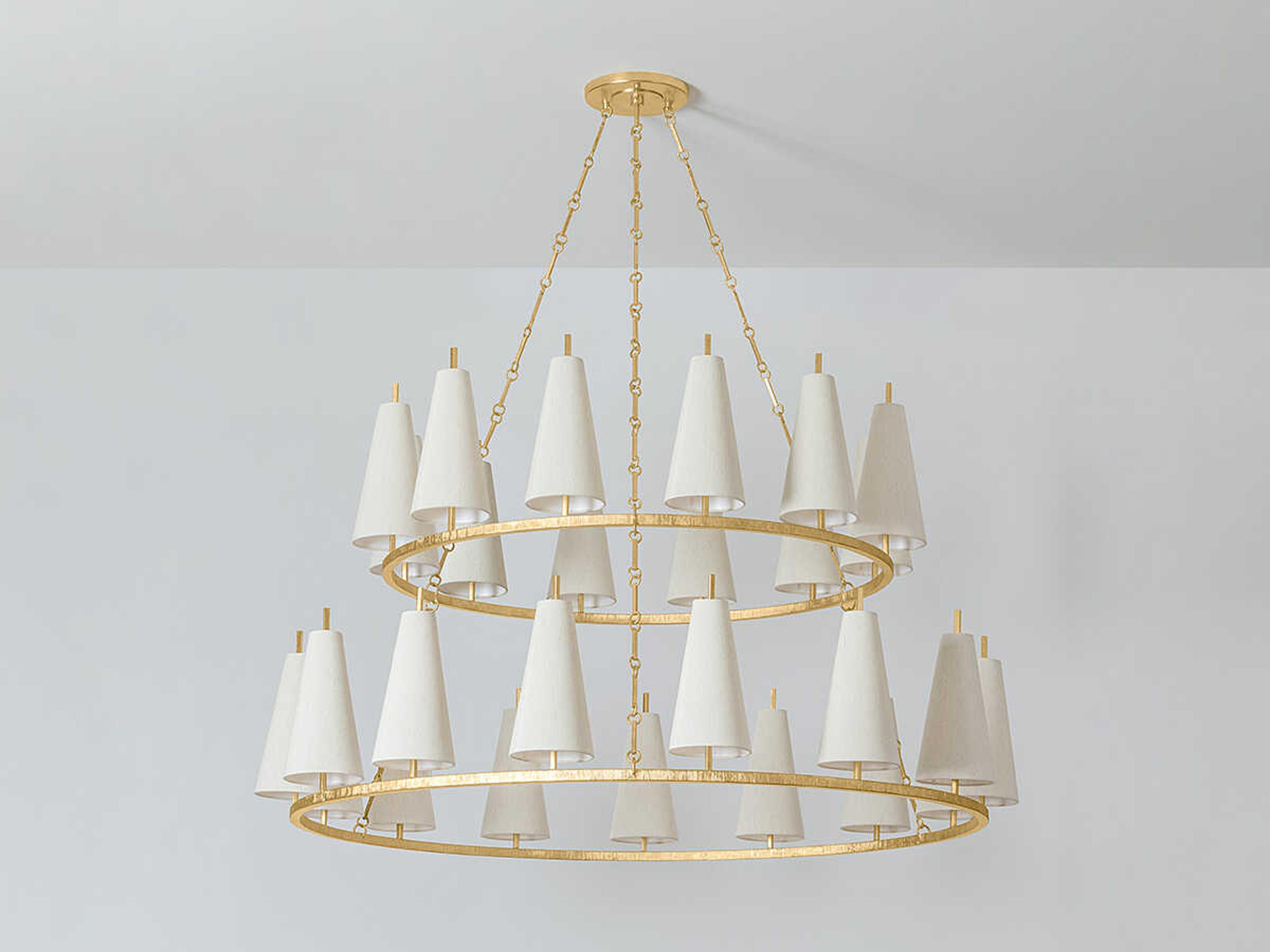 Corbett Lighting Tirana 27-Light Vintage Gold Leaf Tiered Chandelier