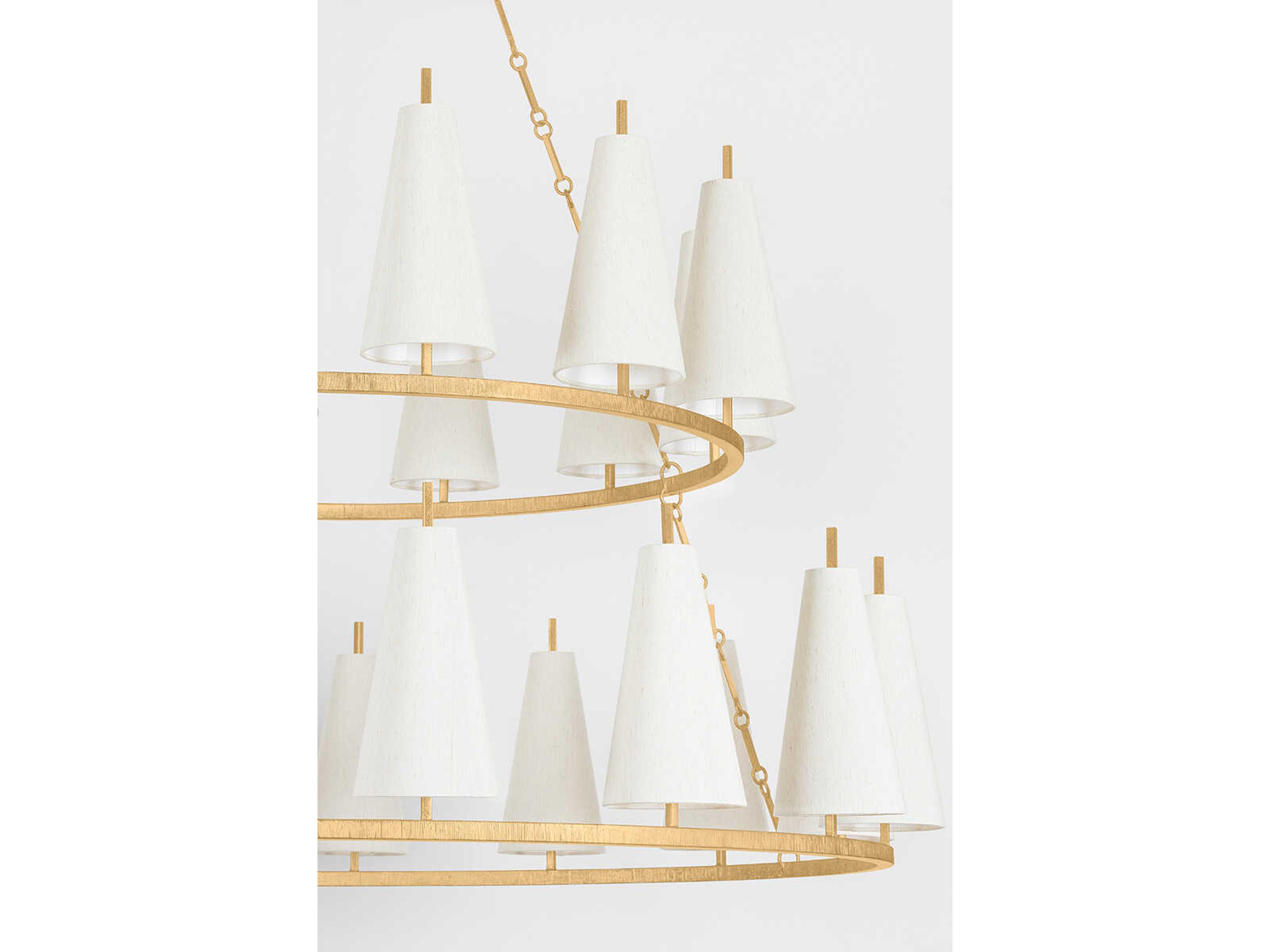 Corbett Lighting Tirana 27-Light Vintage Gold Leaf Tiered Chandelier