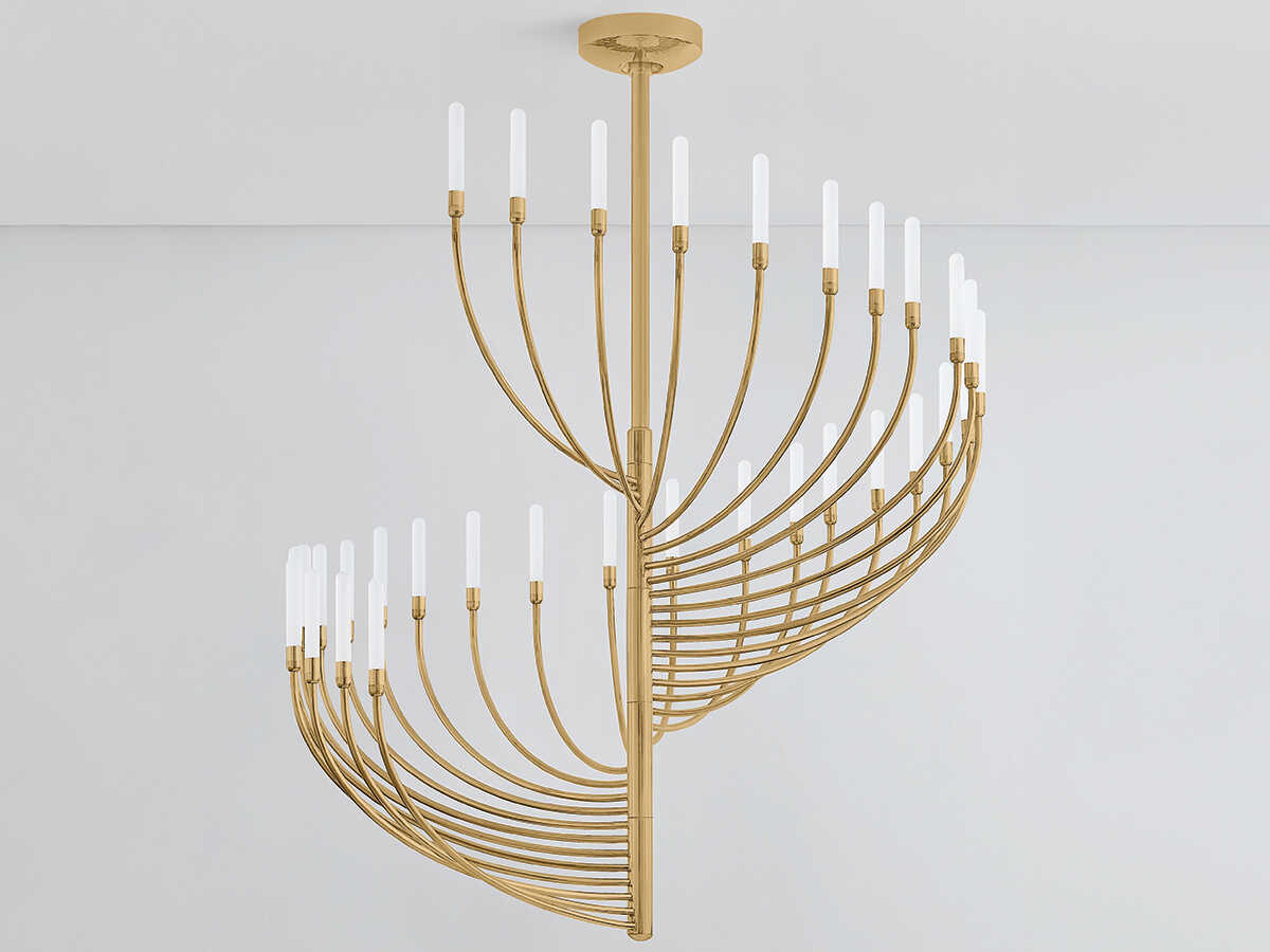 Corbett Lighting Amalthea 32-Light Vintage Brass Tiered Chandelier