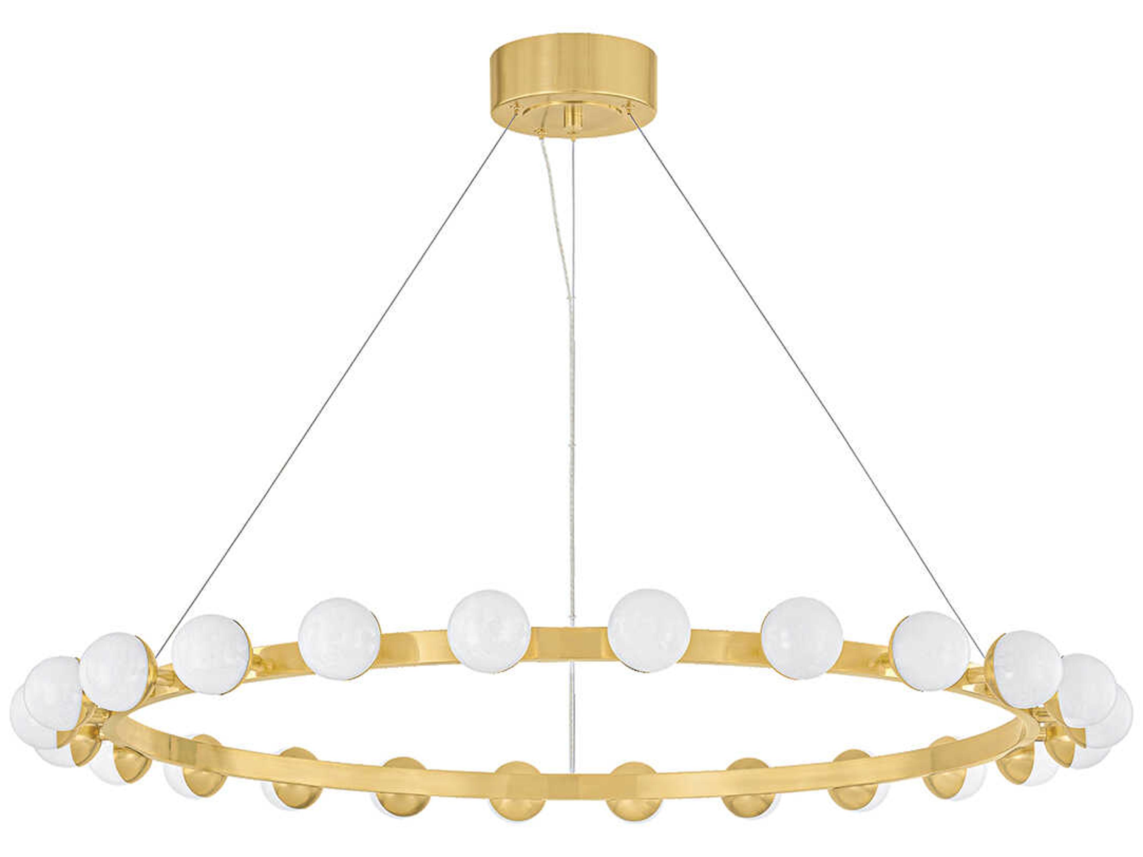 Linus 24-Light Vintage Brass Globe Chandelier