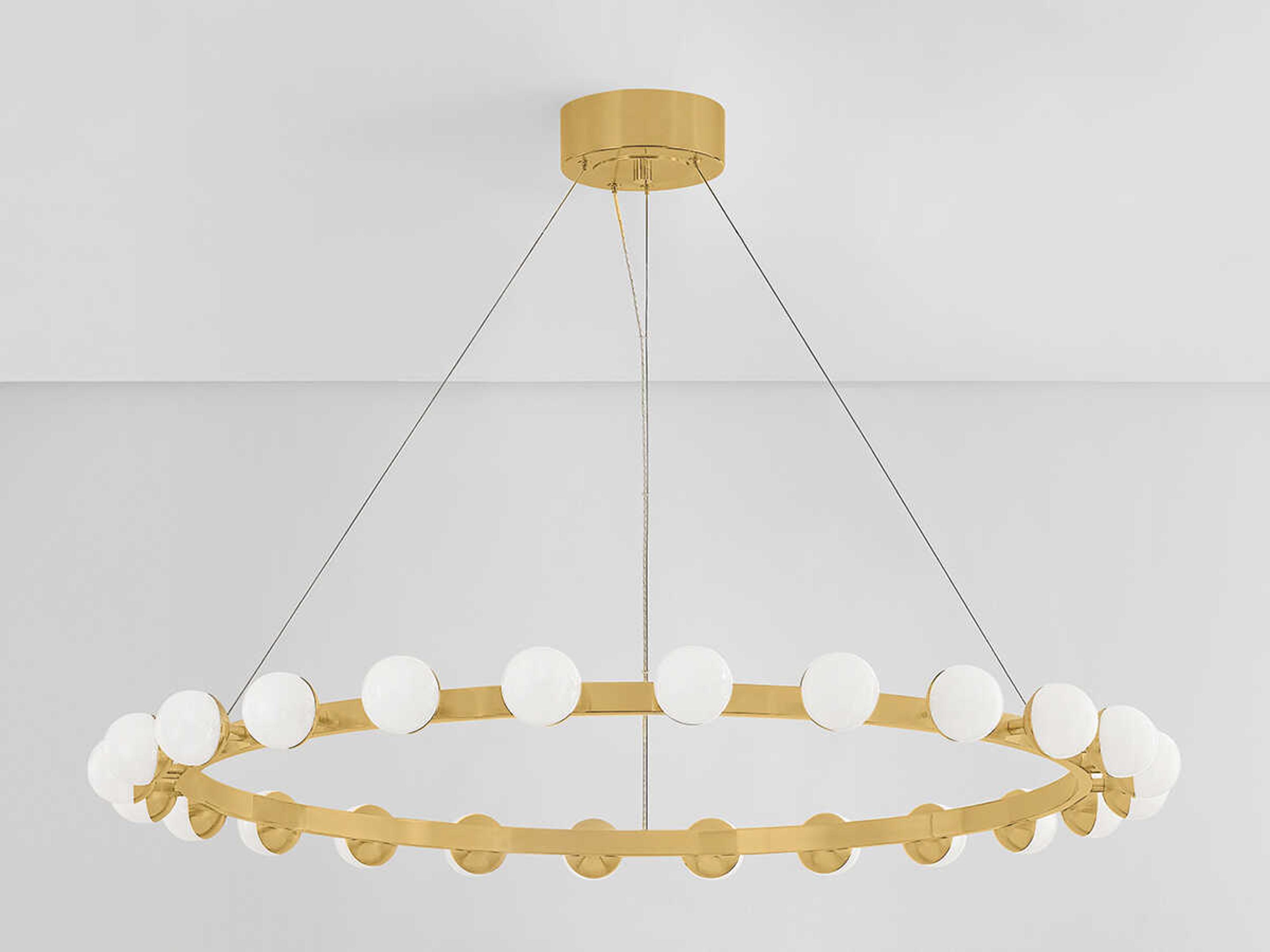 Corbett Lighting Linus 24-Light Vintage Brass Globe Chandelier
