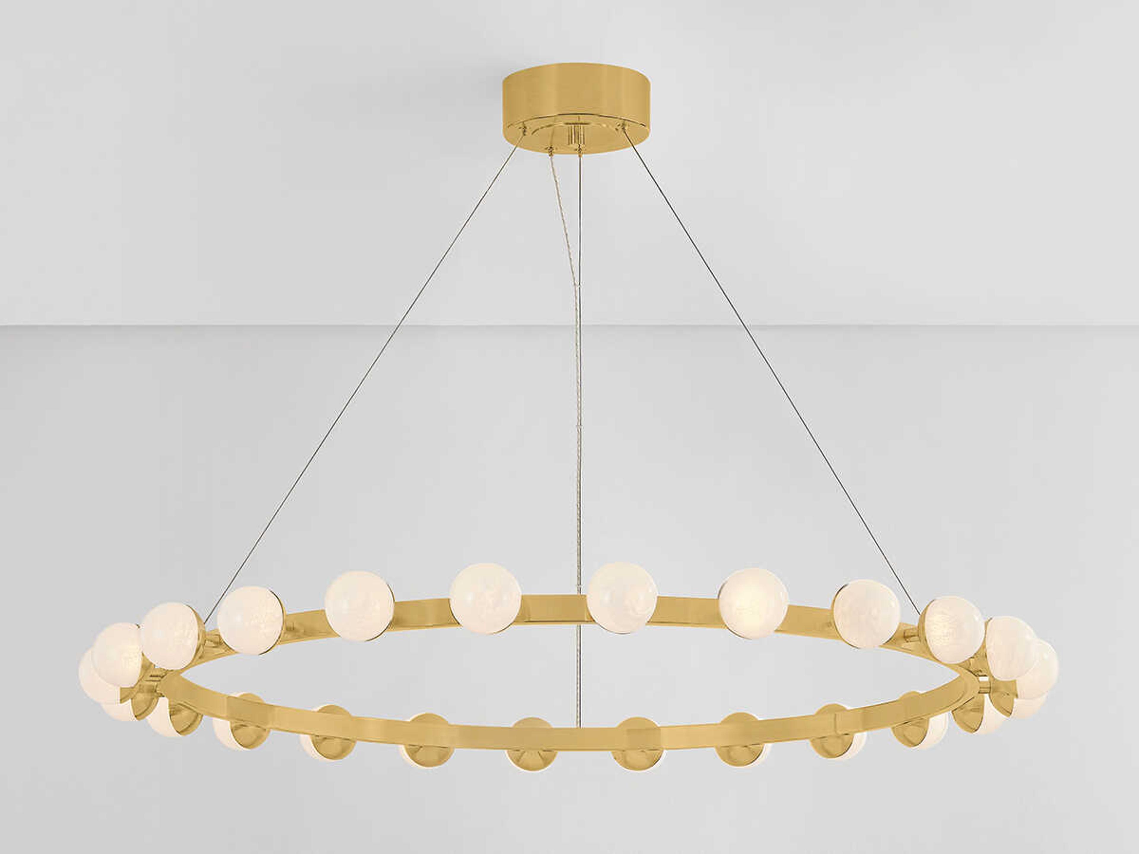 Corbett Lighting Linus 24-Light Vintage Brass Globe Chandelier
