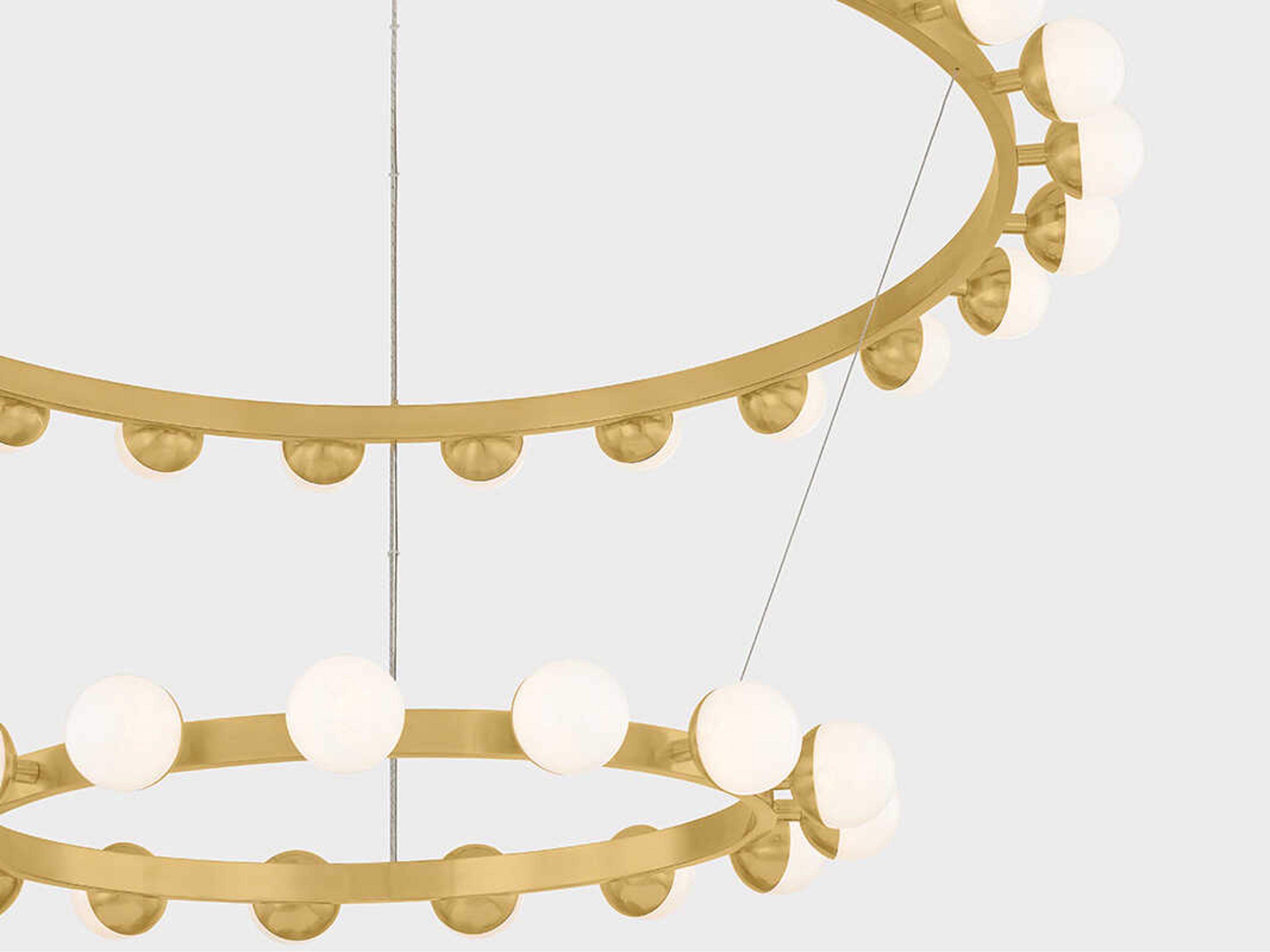 Corbett Lighting Linus 39-Light Vintage Brass Globe Tiered Chandelier