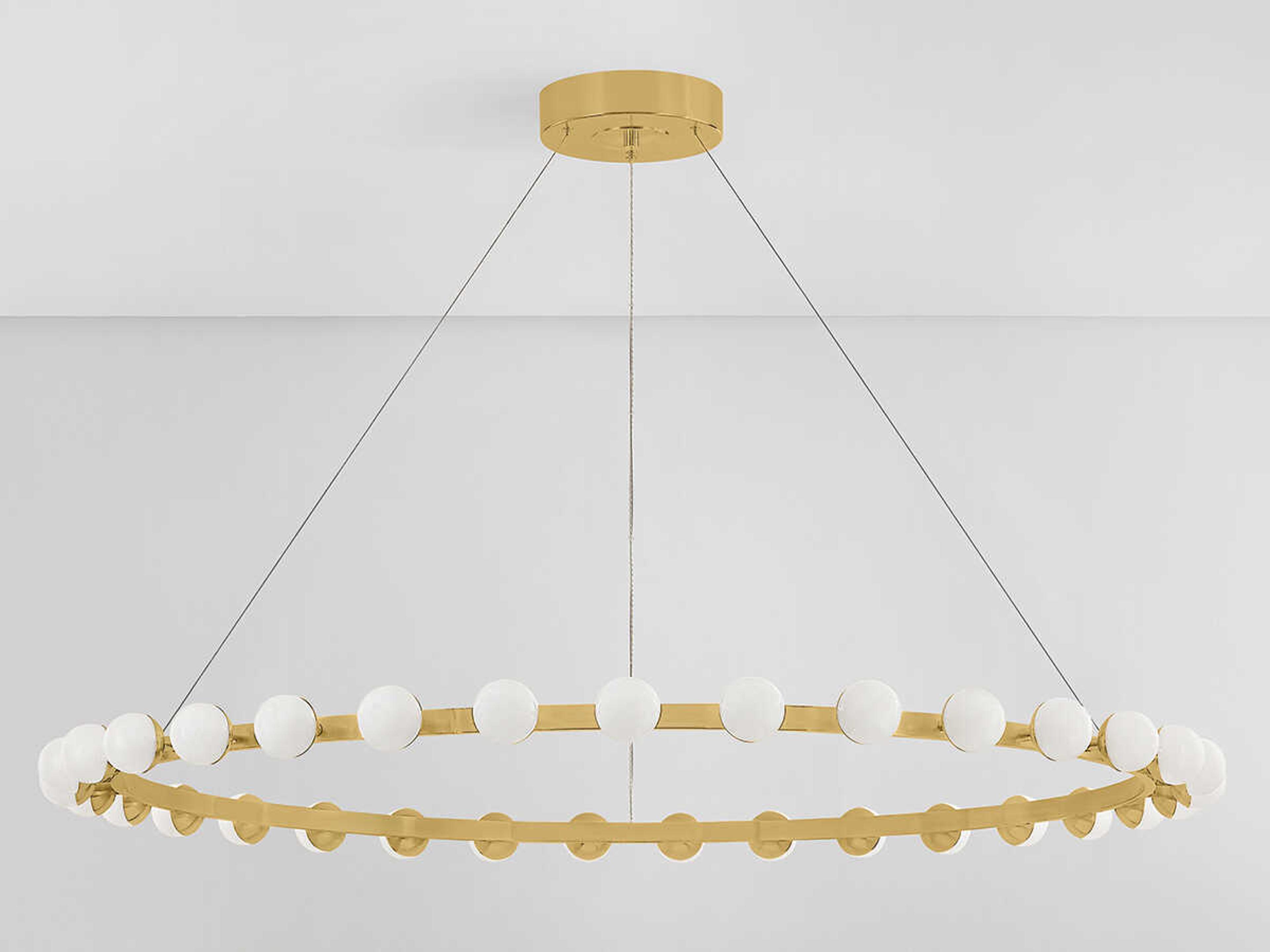 Corbett Lighting Linus 33-Light Vintage Brass Globe Chandelier