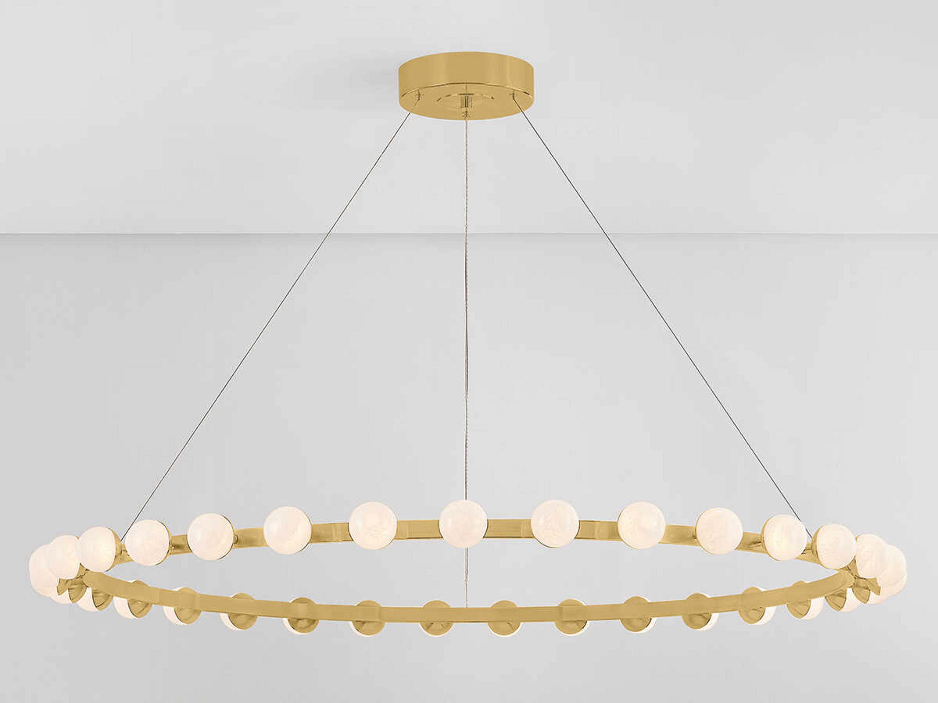 Corbett Lighting Linus 33-Light Vintage Brass Globe Chandelier