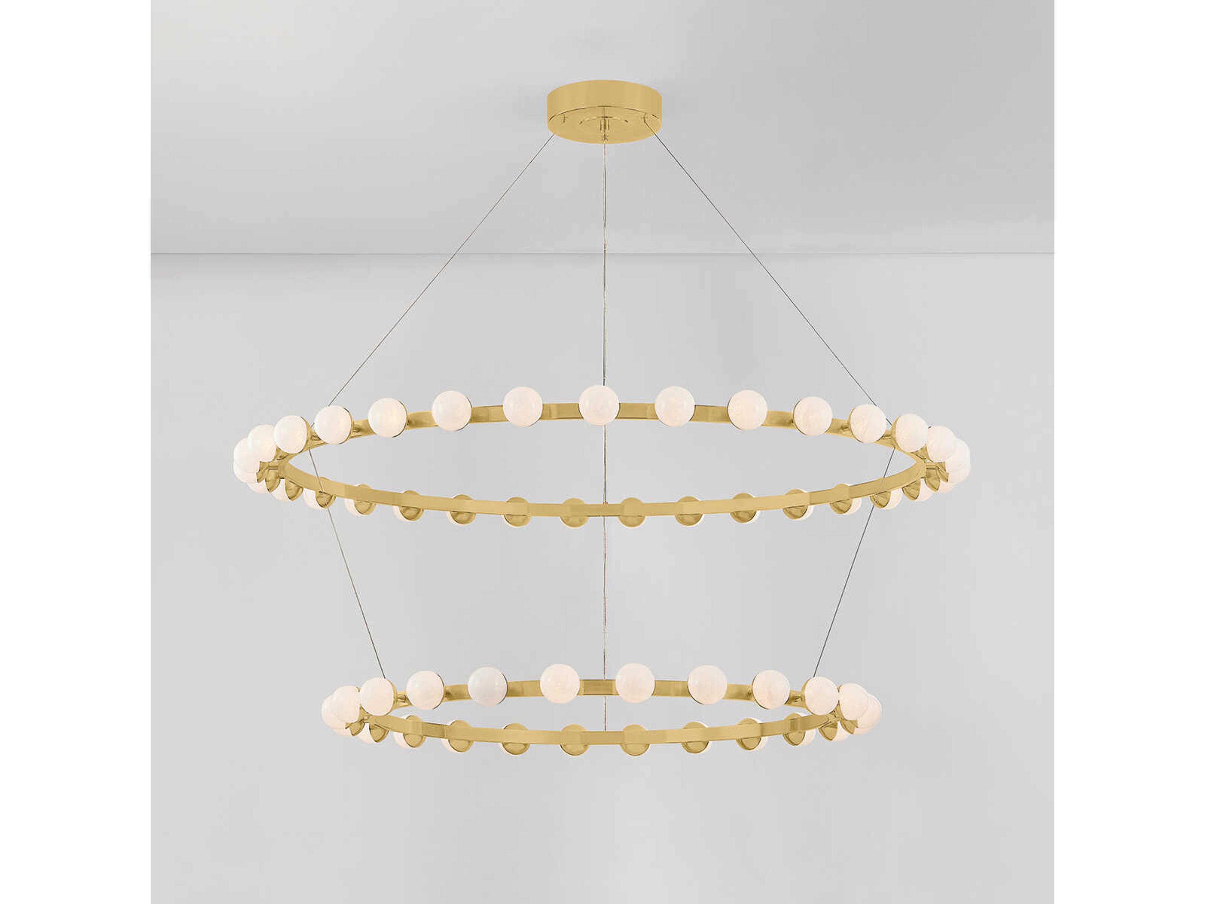 Corbett Lighting Linus 57-Light Vintage Brass Globe Tiered Chandelier