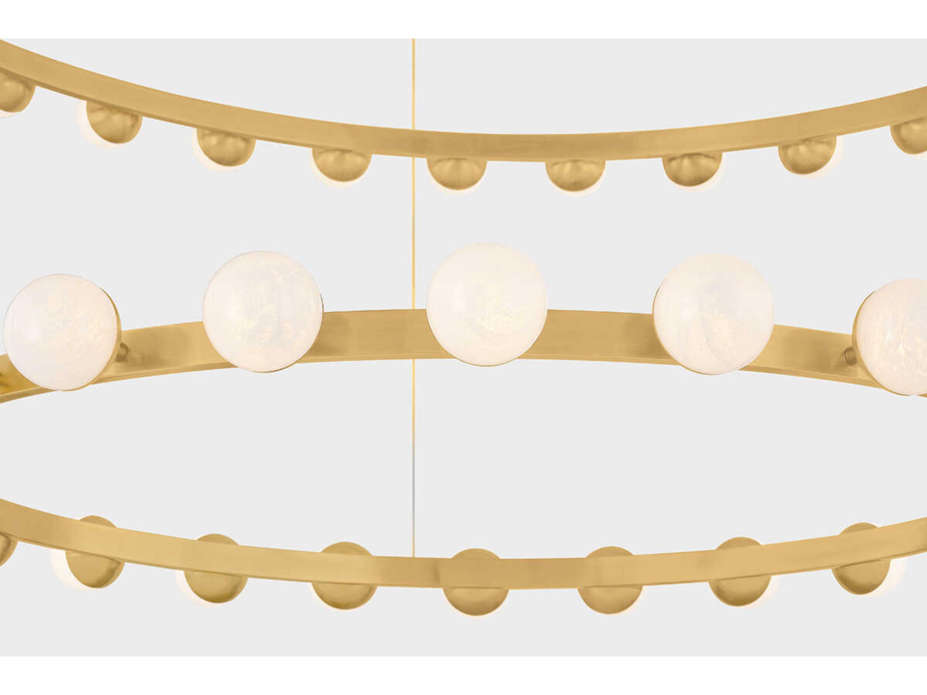 Corbett Lighting Linus 57-Light Vintage Brass Globe Tiered Chandelier