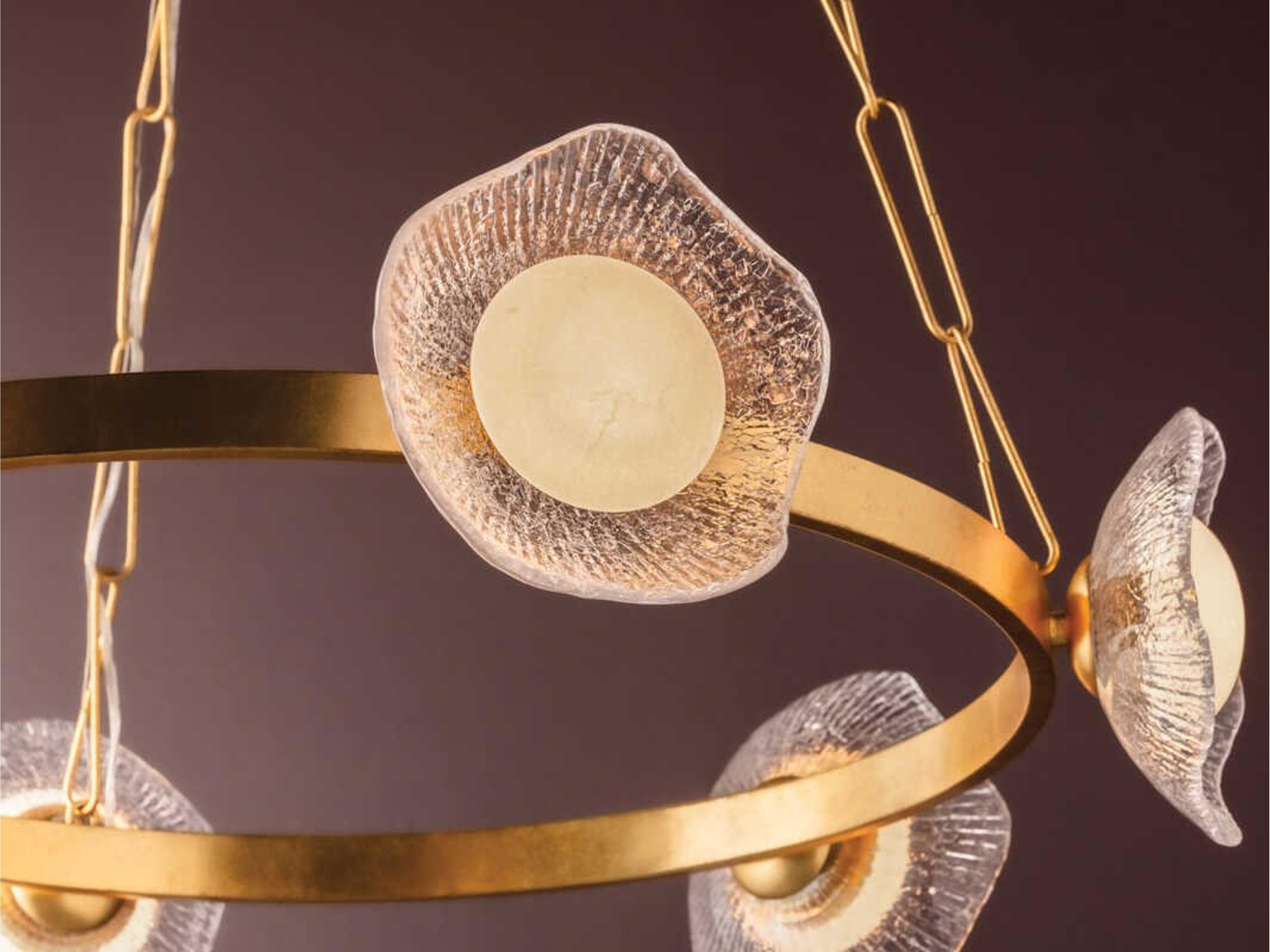 Corbett Lighting Almandine 6-Light Vintage Gold Leaf Round Chandelier