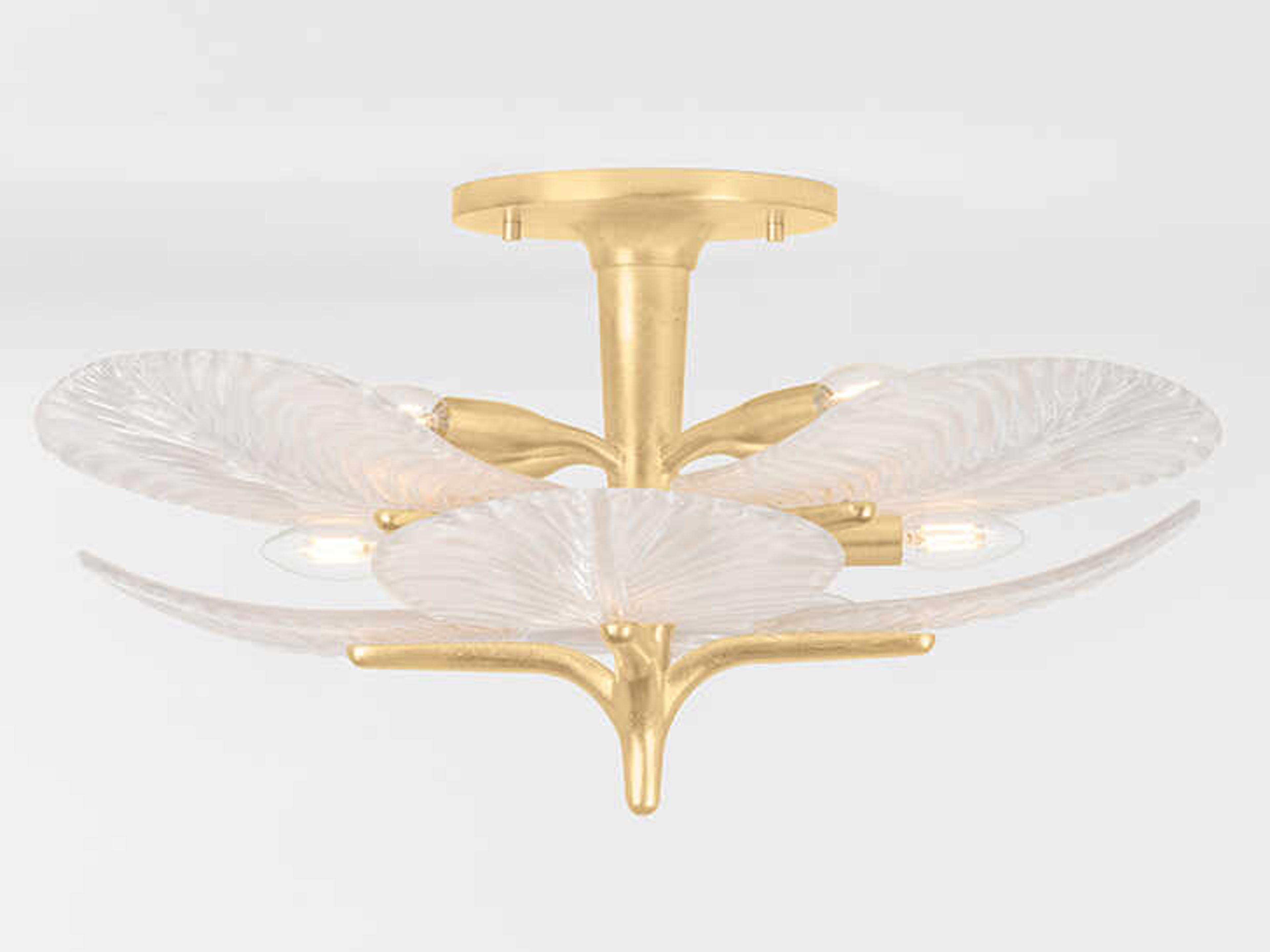Corbett Lighting Kamal 8-Light Vintage Gold Leaf Semi Flush Mount