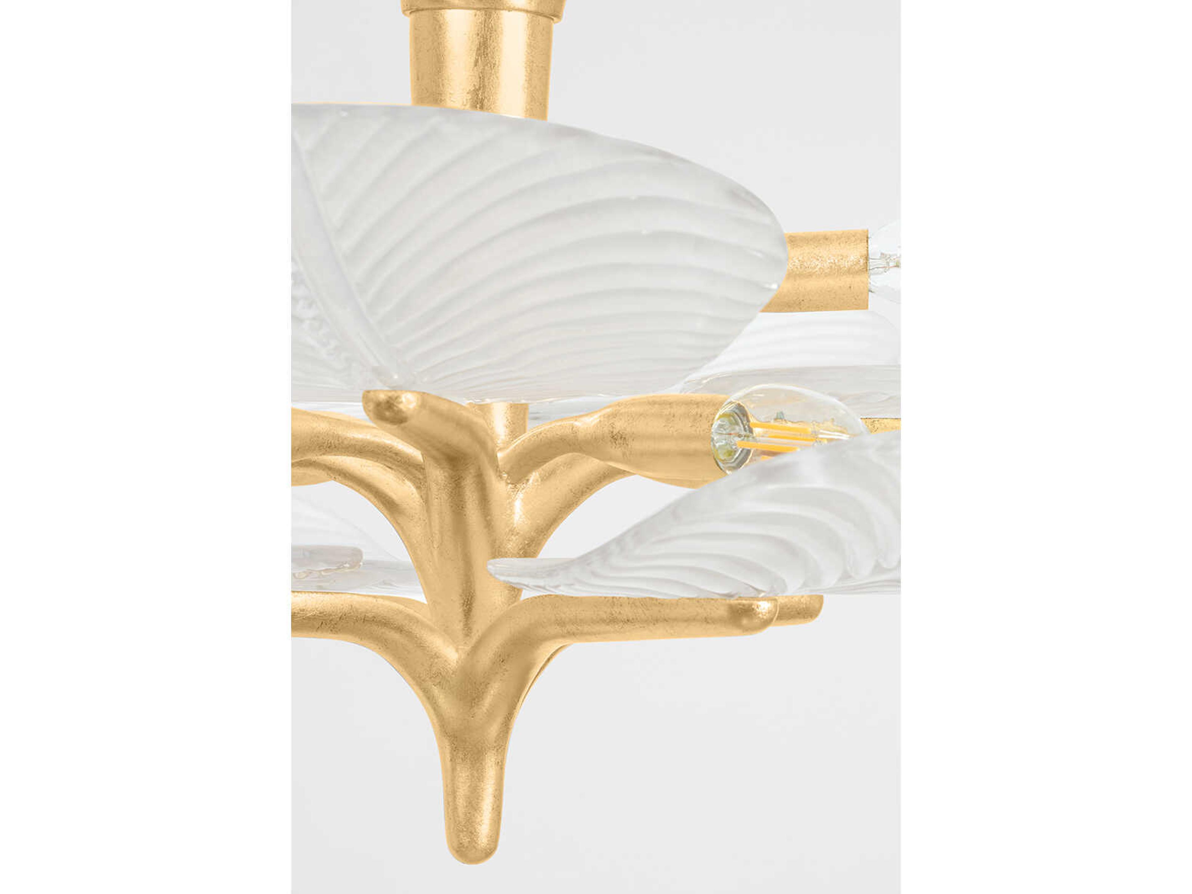 Corbett Lighting Kamal 8-Light Vintage Gold Leaf Semi Flush Mount