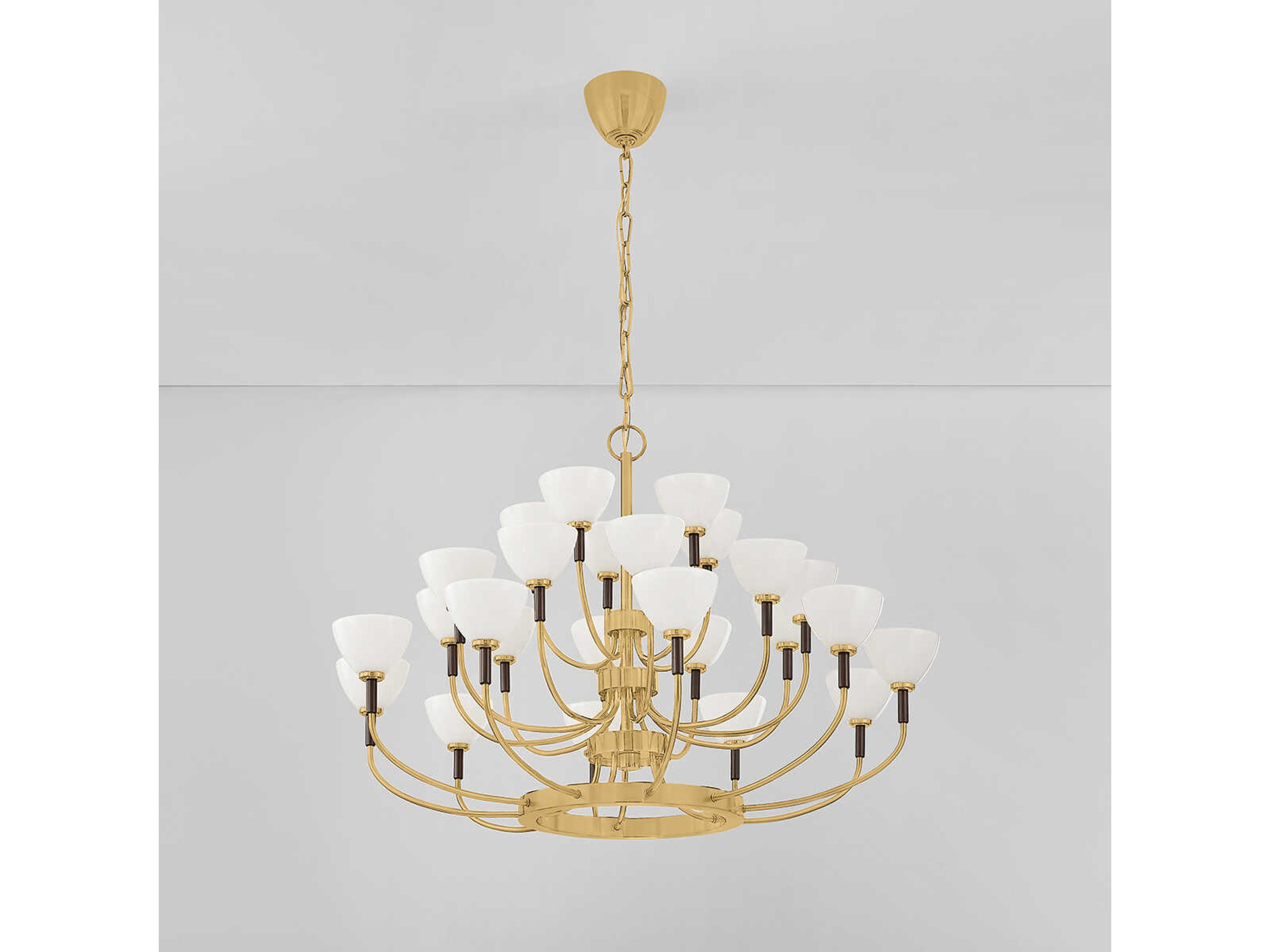 Corbett Lighting Brahma 25-Light Vintage Polished Brass Bronze Tiered Chandelier
