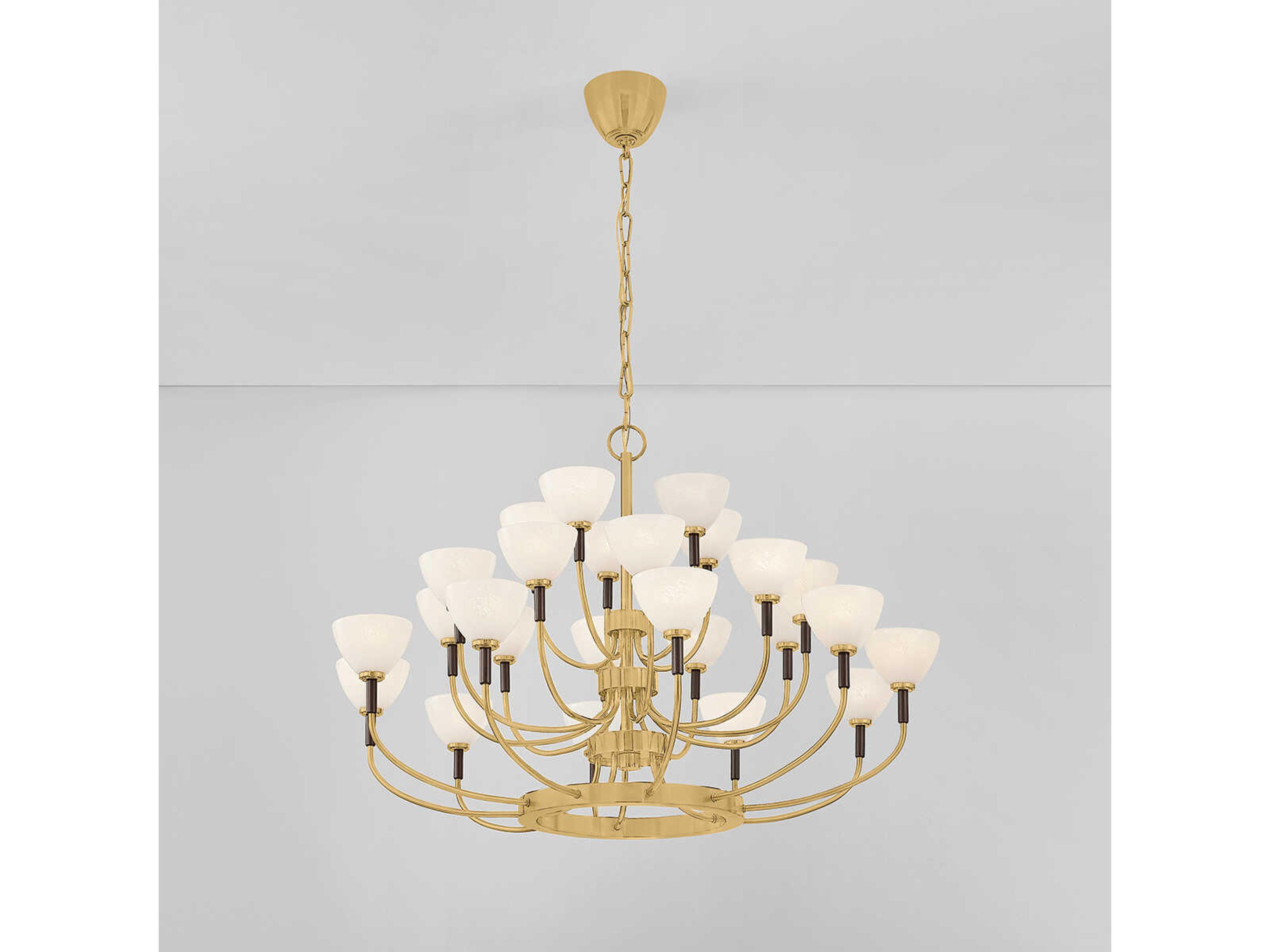 Corbett Lighting Brahma 25-Light Vintage Polished Brass Bronze Tiered Chandelier