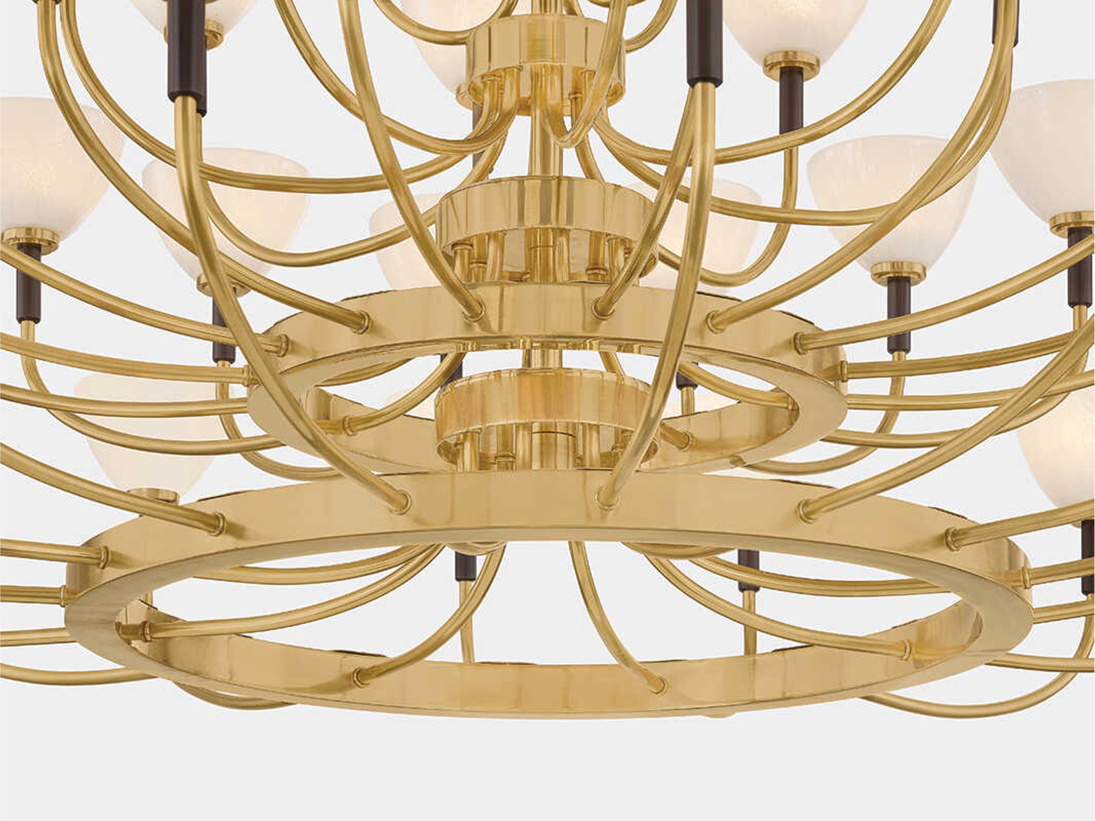 Corbett Lighting Brahma 44-Light Vintage Polished Brass Bronze Tiered Chandelier