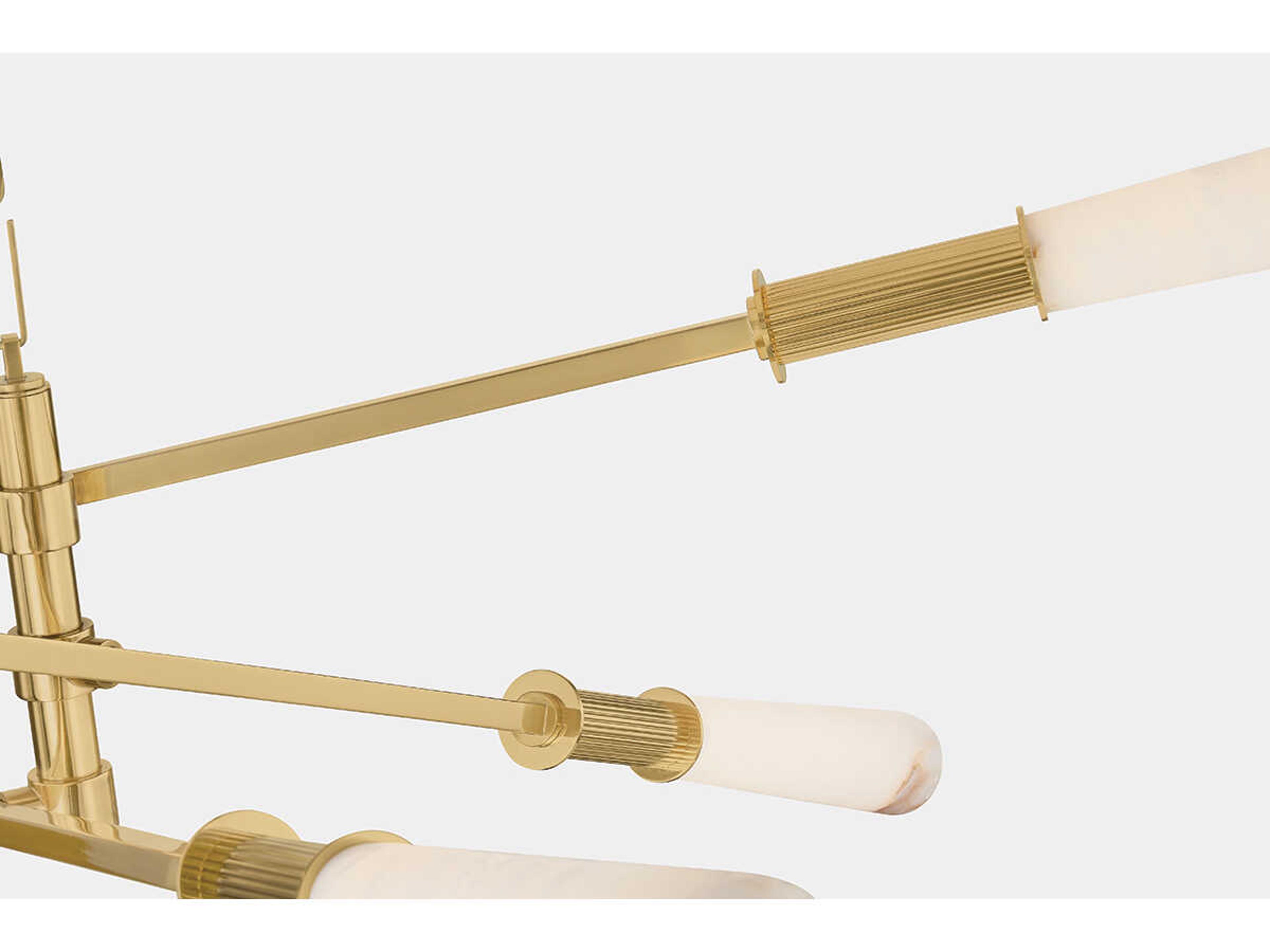 Corbett Lighting Dashiell 6-Light Vintage Polished Brass Linear Sputnik Chandelier